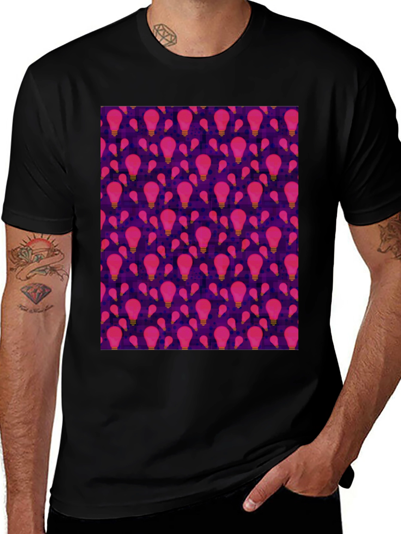 Variant 26 of Pink Lightbulb Pattern Tee