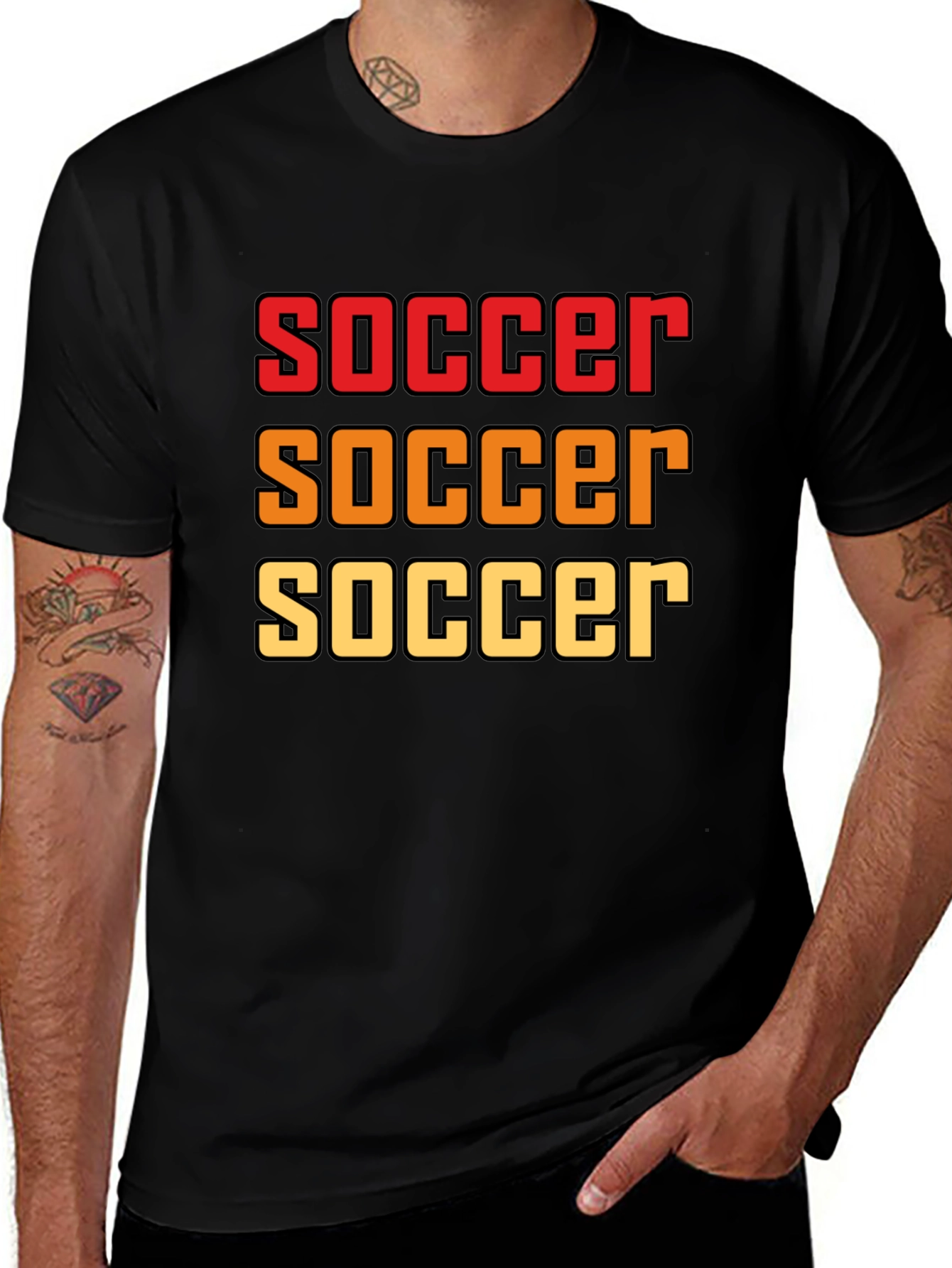 Variant 18 of Soccer T-Shirt - Retro Block Design