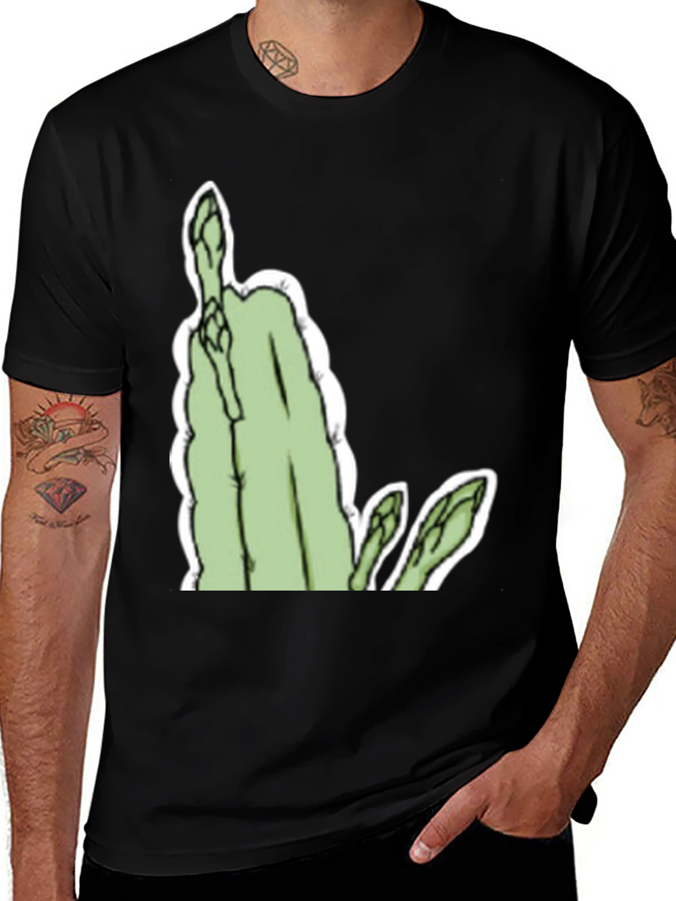 Variant 22 of Asparagus Graphic Tee - Bold & Unique Black T-Shirt
