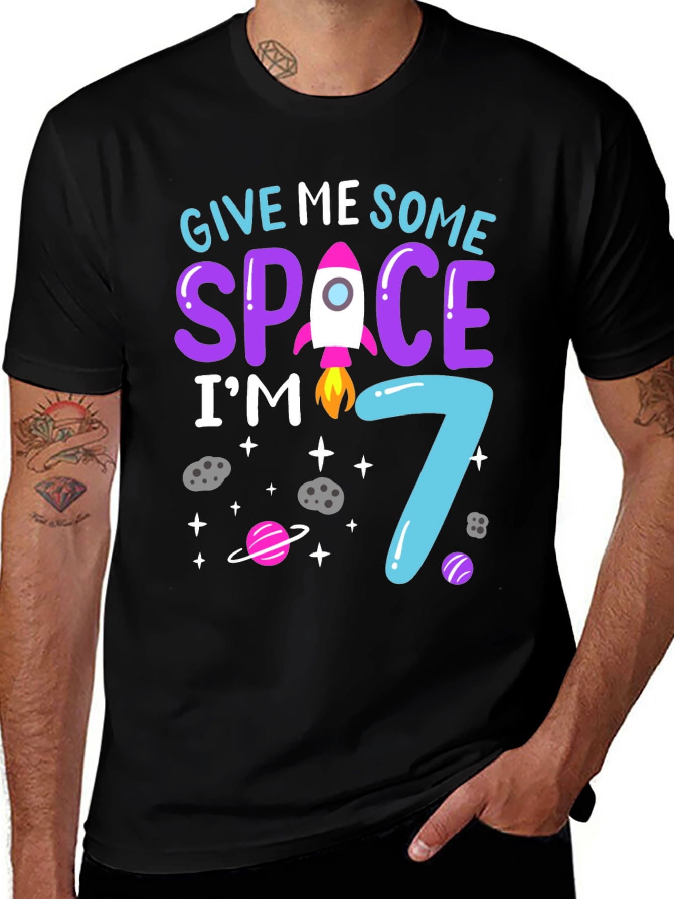 Variant 17 of Give Me Some Space I'm 7 Birthday T-Shirt