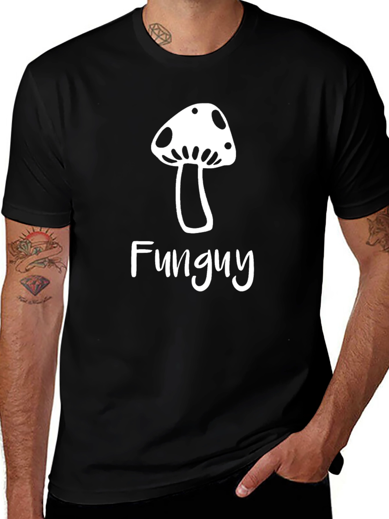 Variant 29 of Funguy Mushroom Graphic Tee - Stylish Black T-Shirt