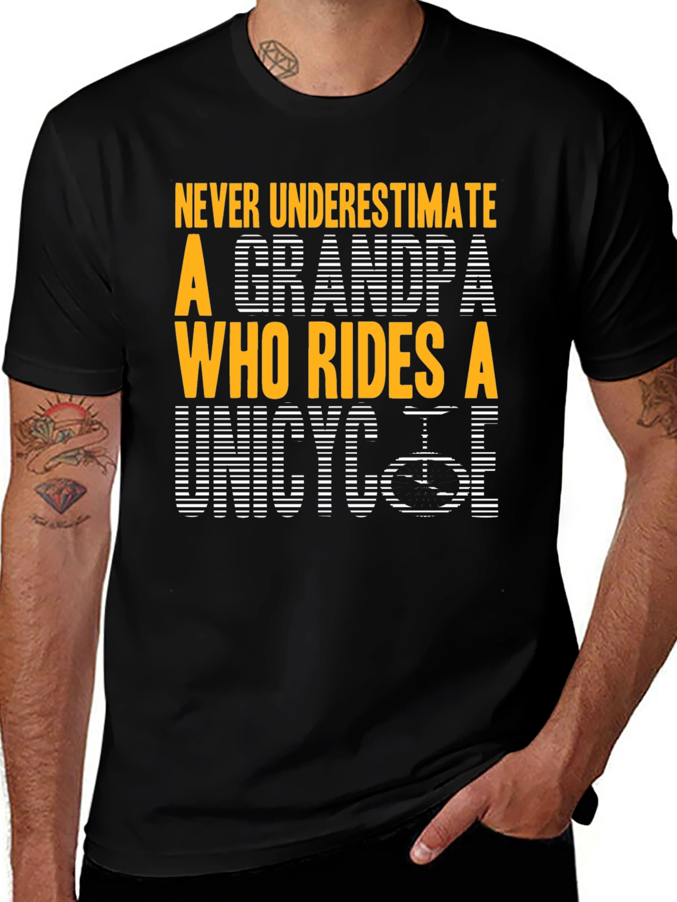Variant 2 of Unicycle Grandpa Graphic T-Shirt