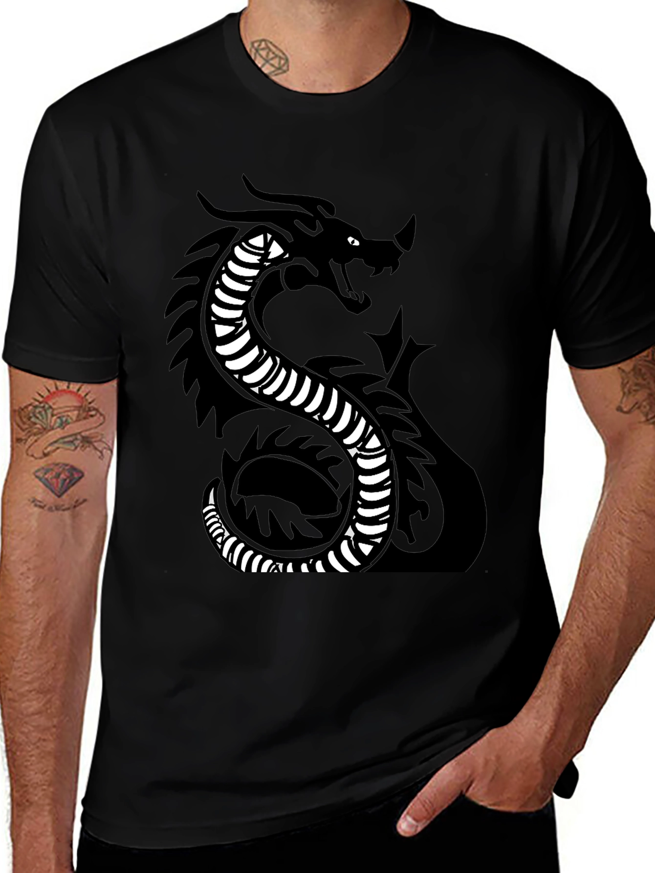 Variant 26 of Dragon Graphic Black T-Shirt