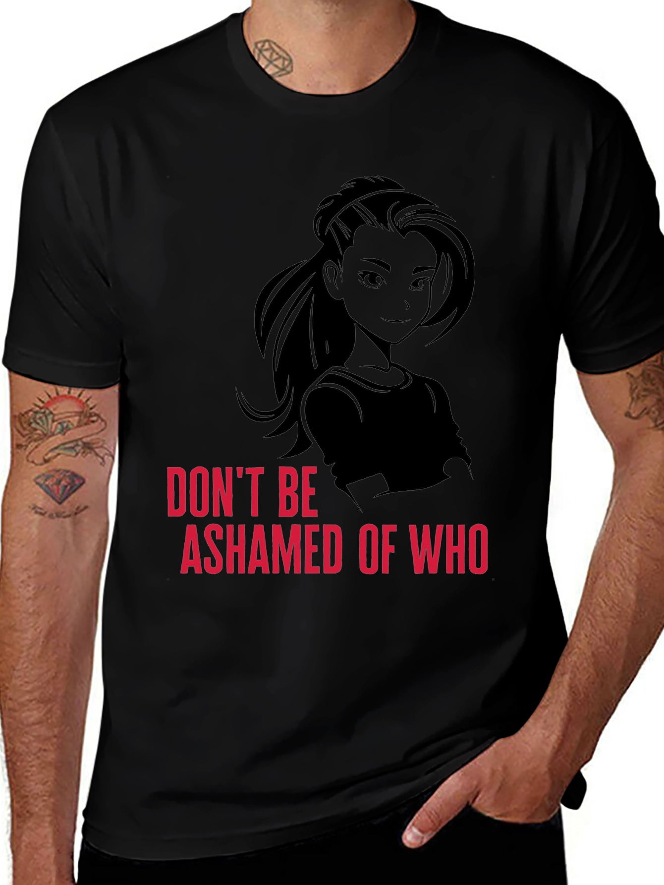 Variant 18 of Empowering Black T-Shirt - Don't Be Ashamed