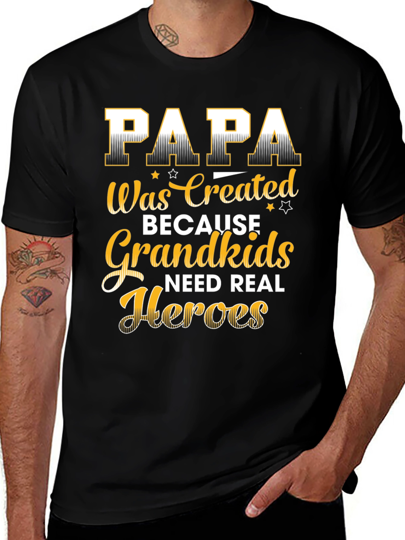 Variant 22 of Papa Grandkids Real Heroes Graphic T-Shirt