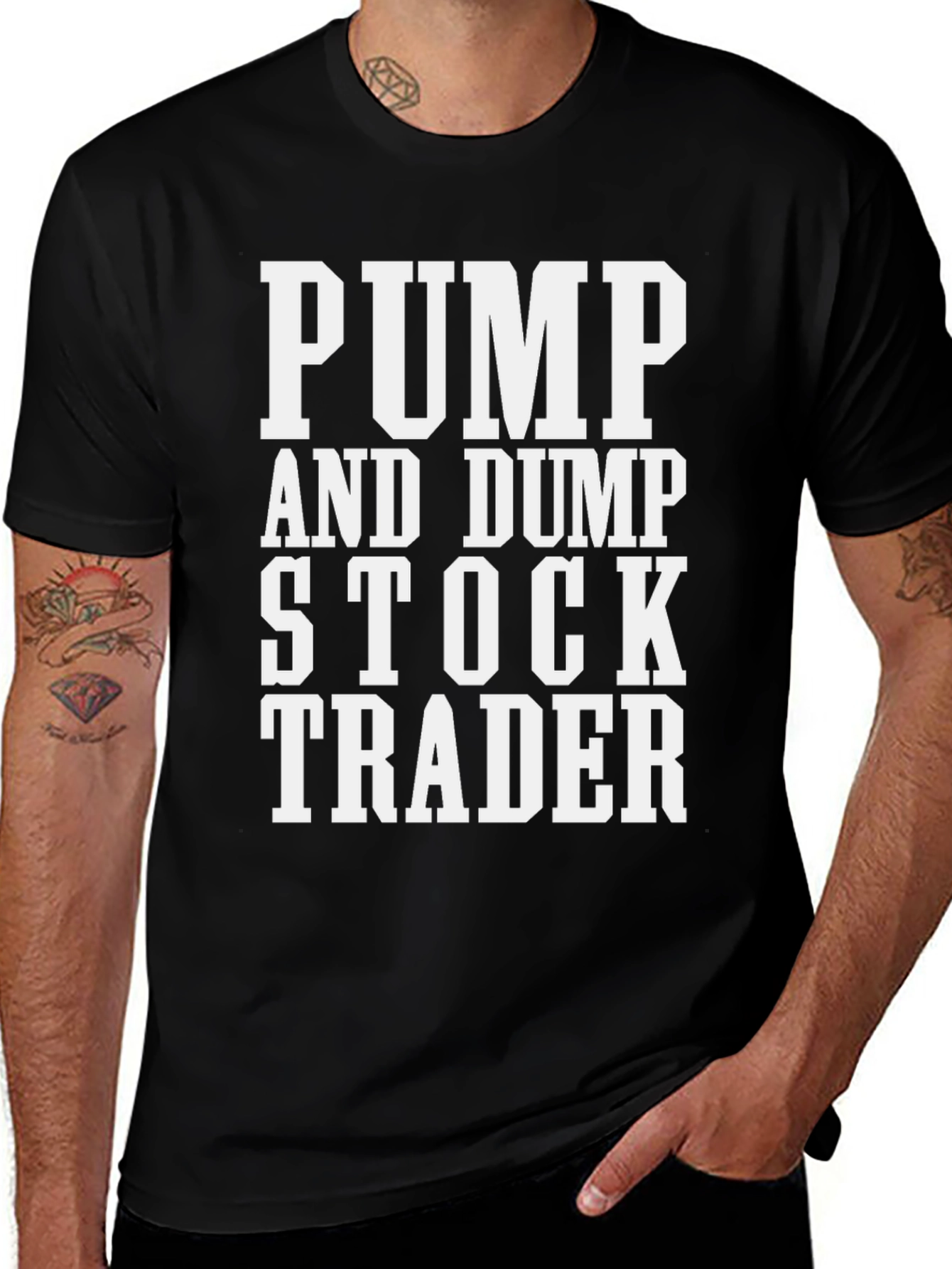Pump and Dump Stock Trader Black Graphic T-Shirt