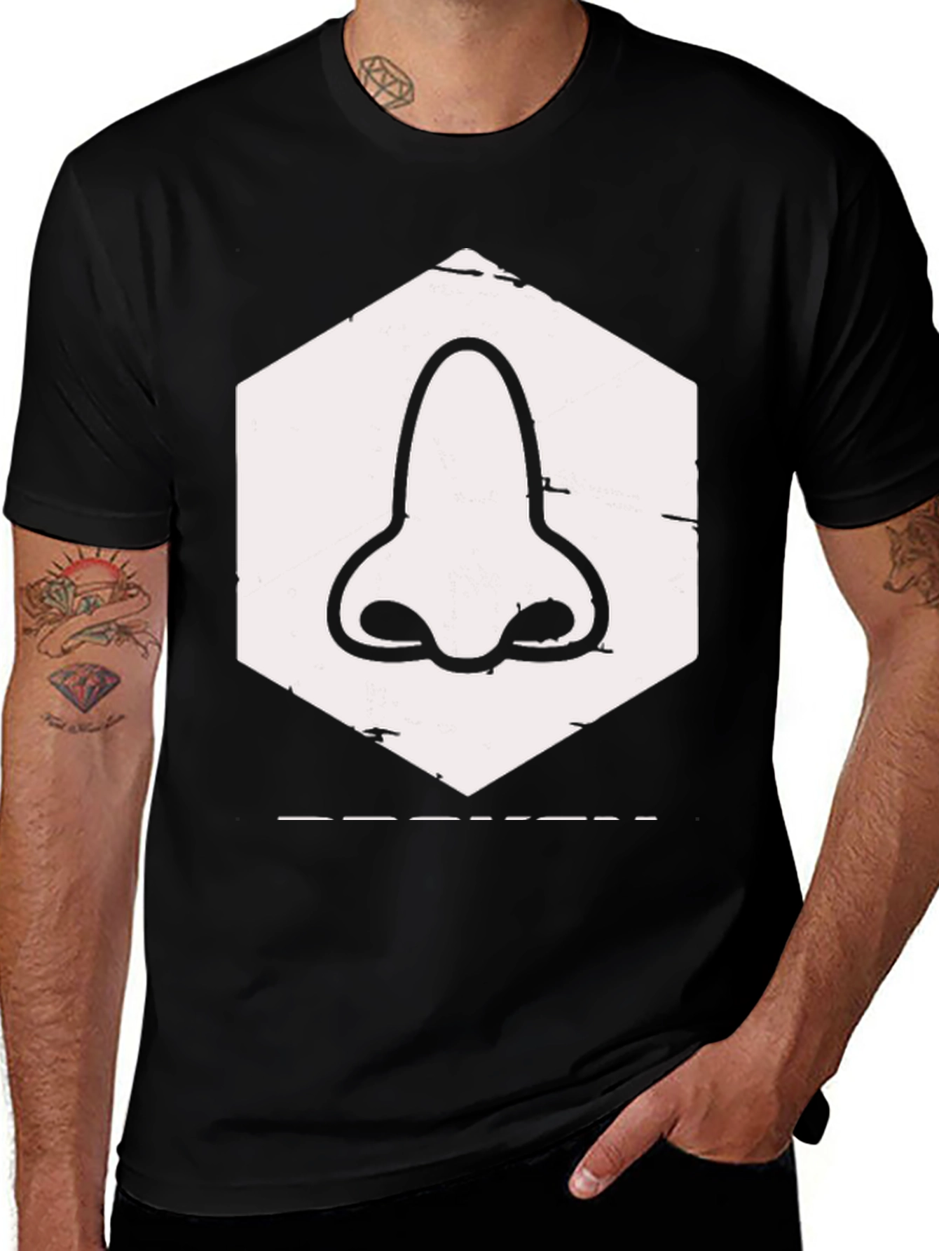 Variant 23 of Nose Graphic Tee - Black Cotton T-Shirt