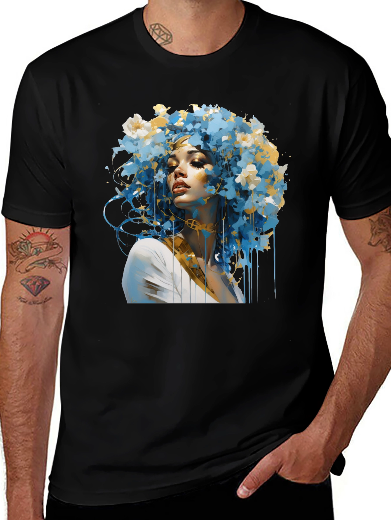 Variant 16 of Floral Afro Art Graphic Tee