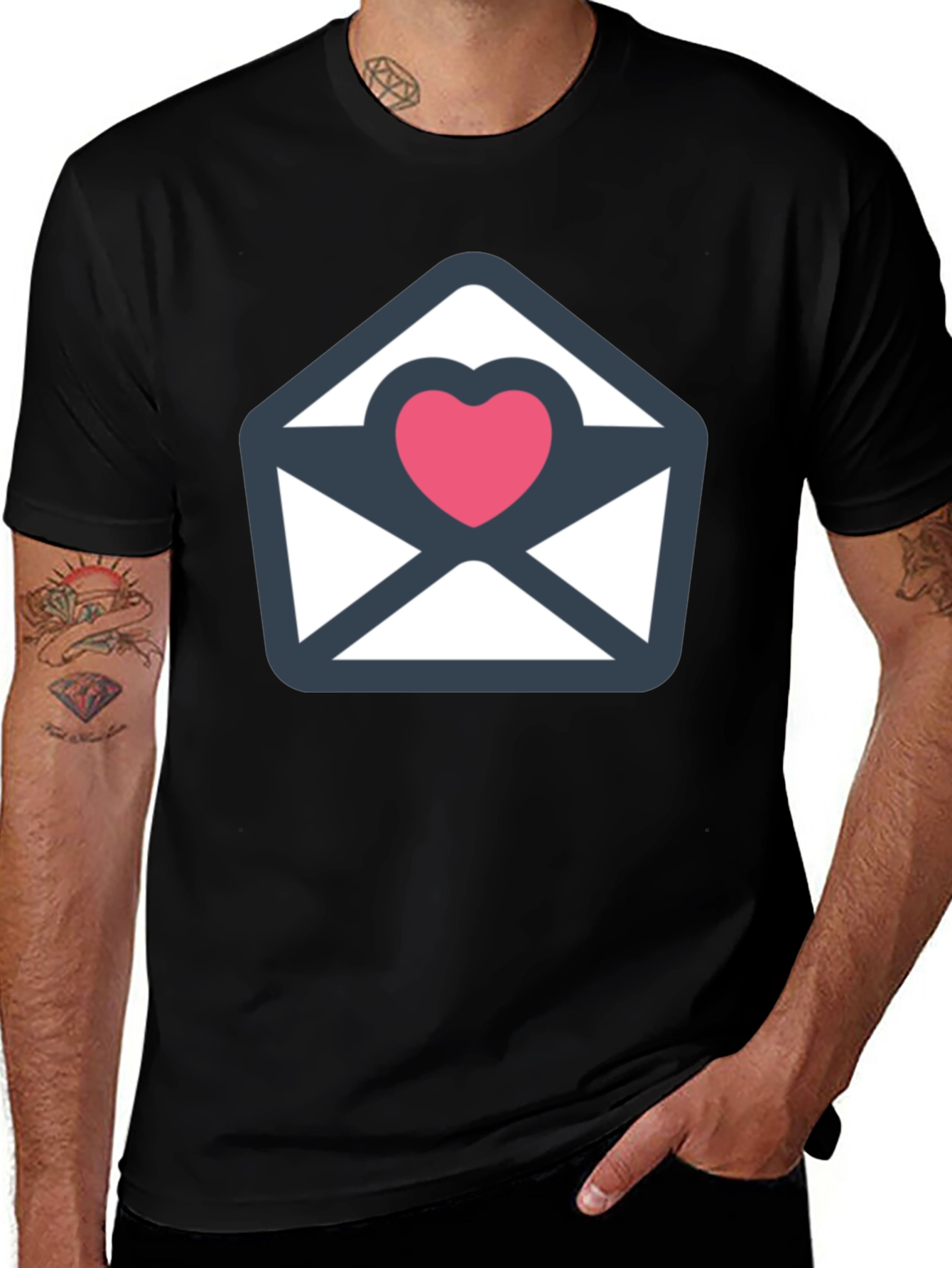 Variant 8 of Heart Envelope Graphic Tee - Love Message T-Shirt