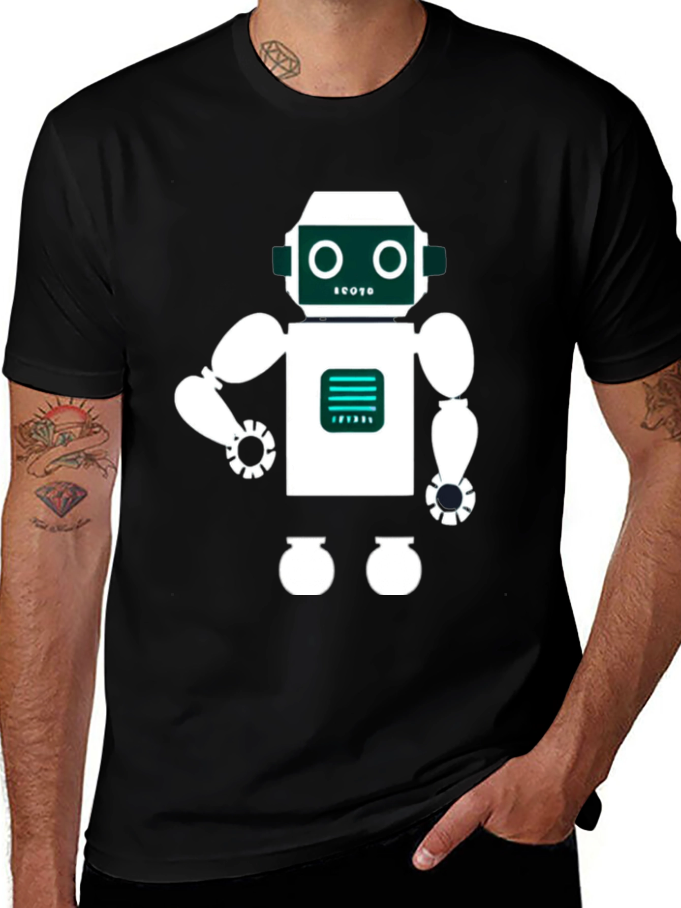 Variant 15 of Robot Graphic T-Shirt - Fun Sci-Fi Style