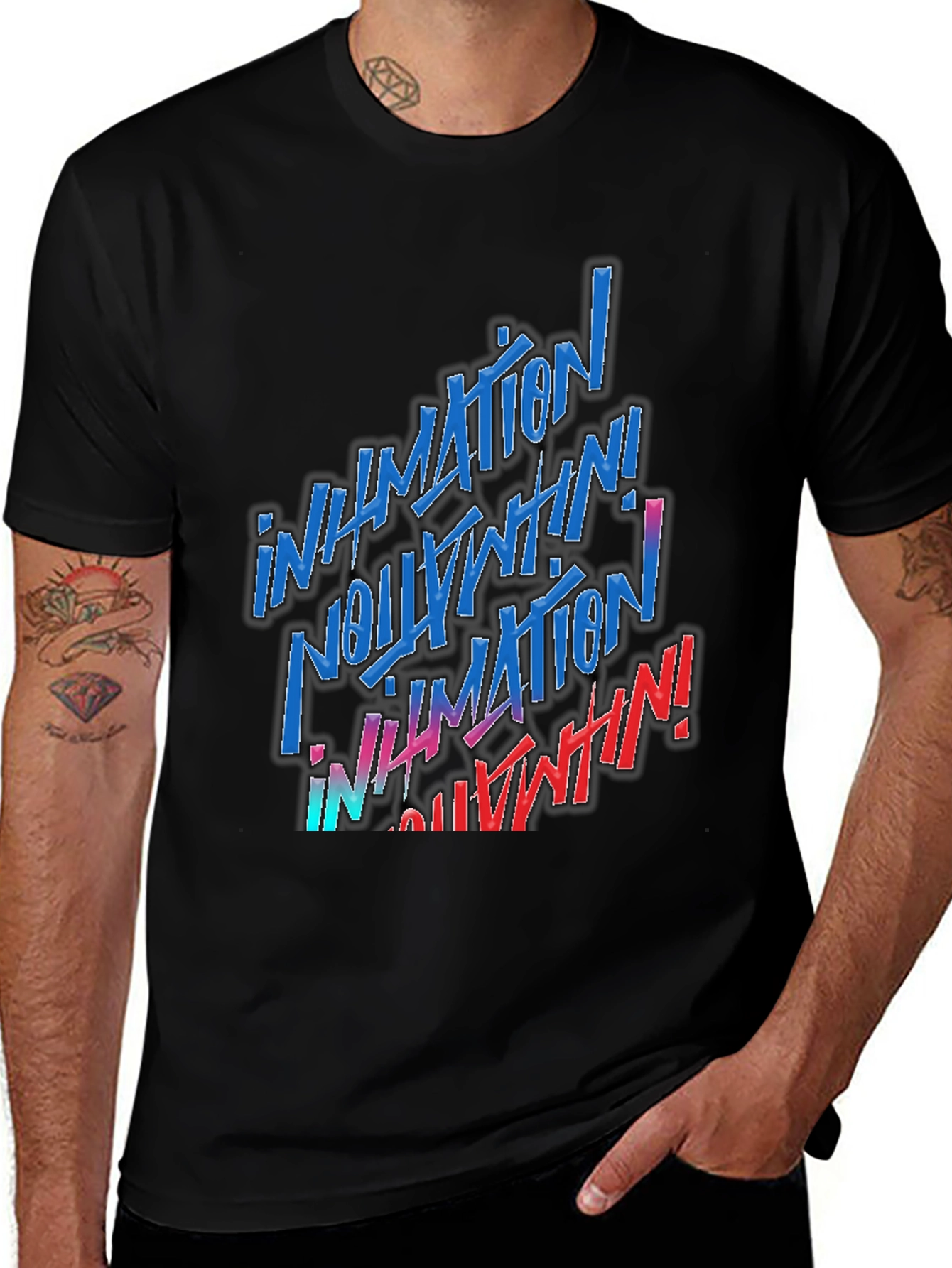 Variant 7 of Inanimation Graphic Print Black T-Shirt