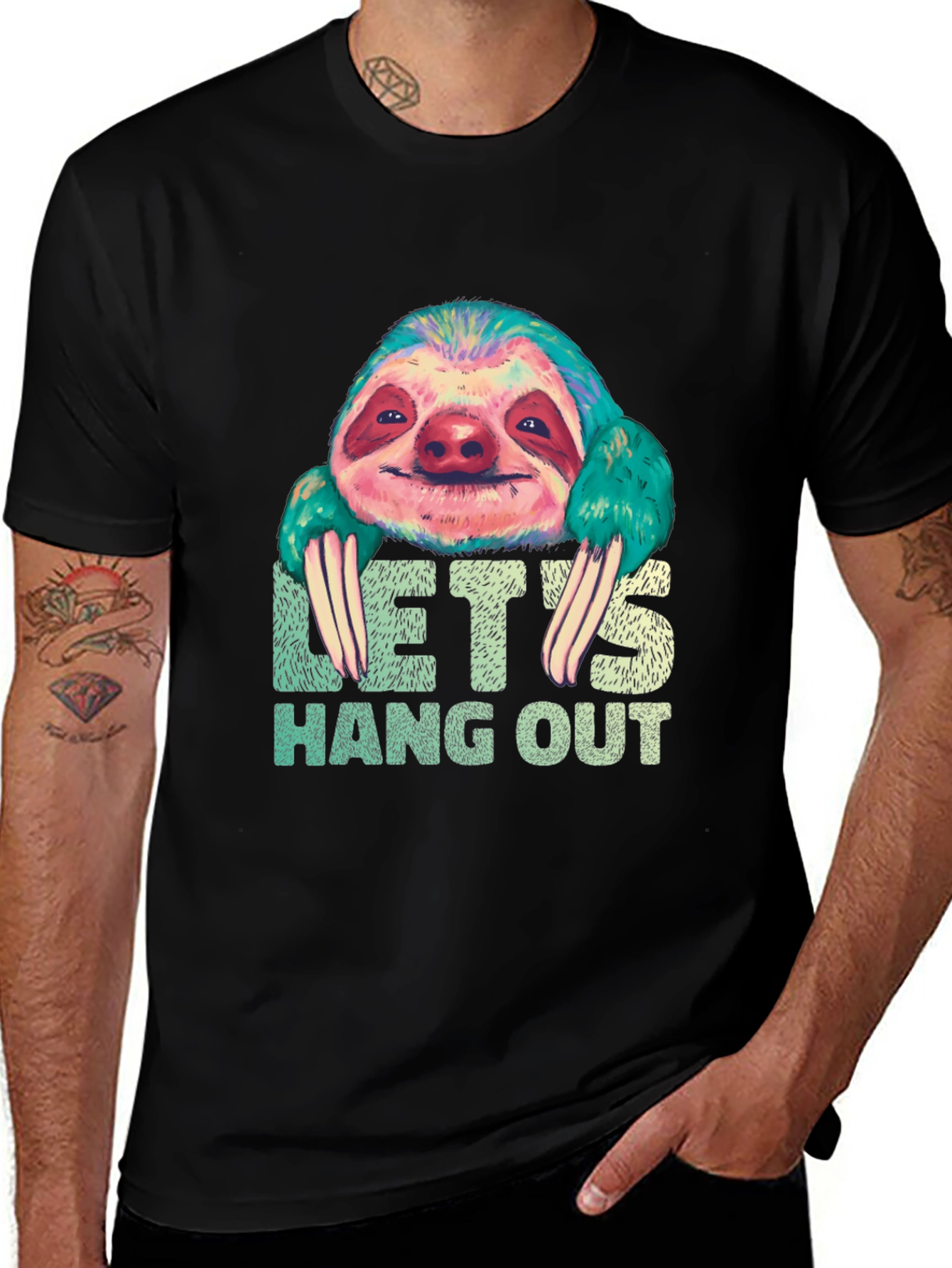 Variant 10 of Let's Hang Out Sloth Graphic Tee