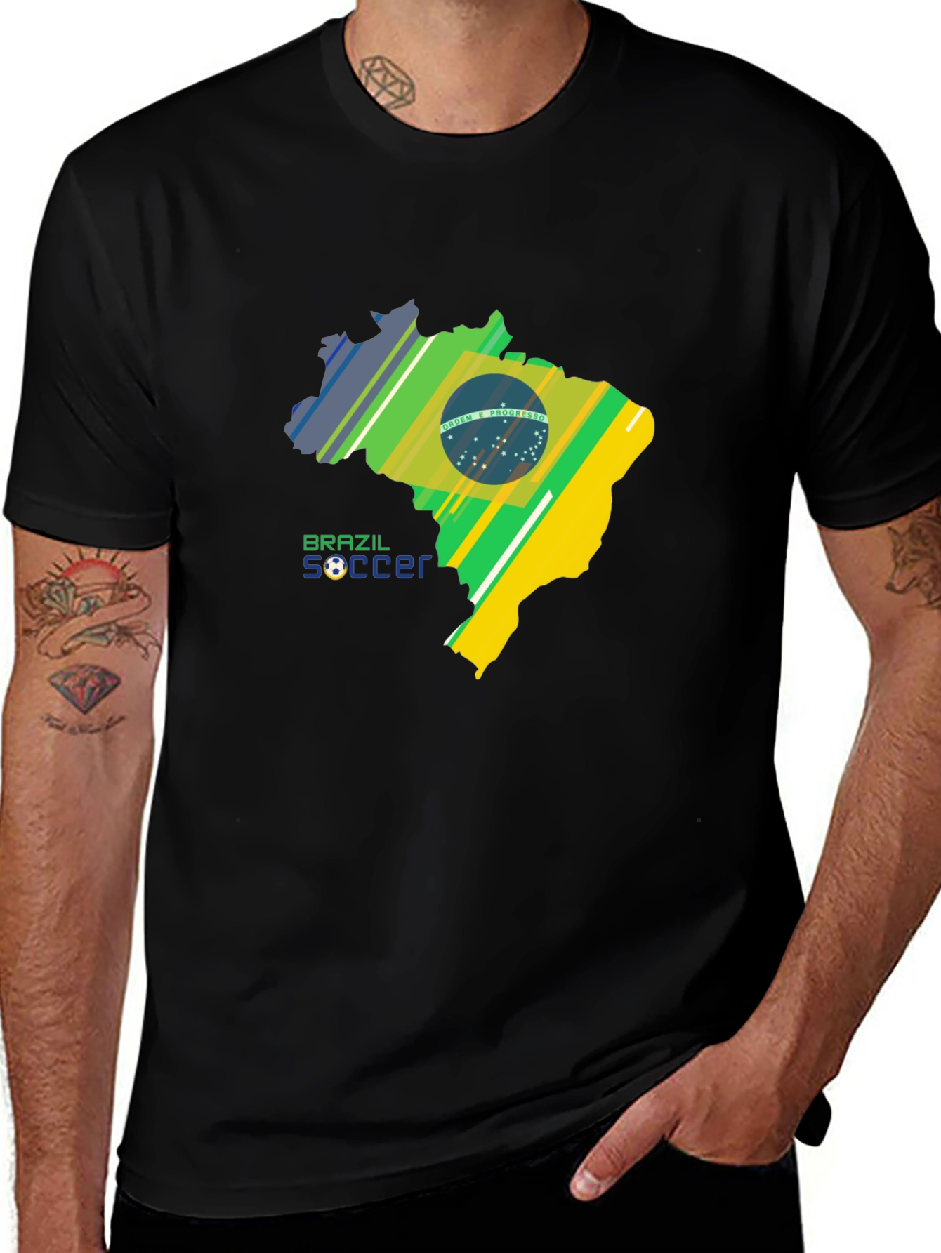 Brazil Soccer Graphic T-Shirt - Black