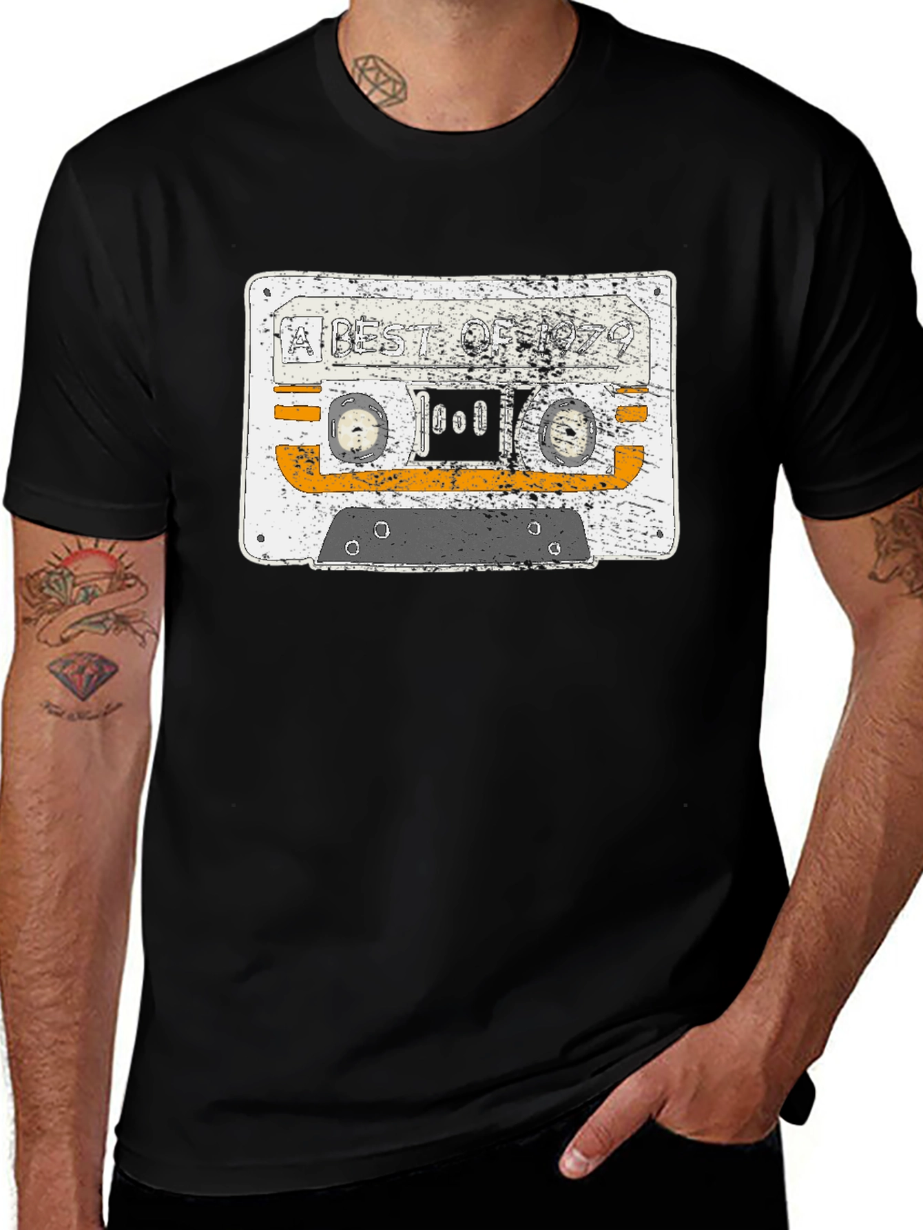 Black Retro Cassette Tape Graphic T-Shirt - Black main image
