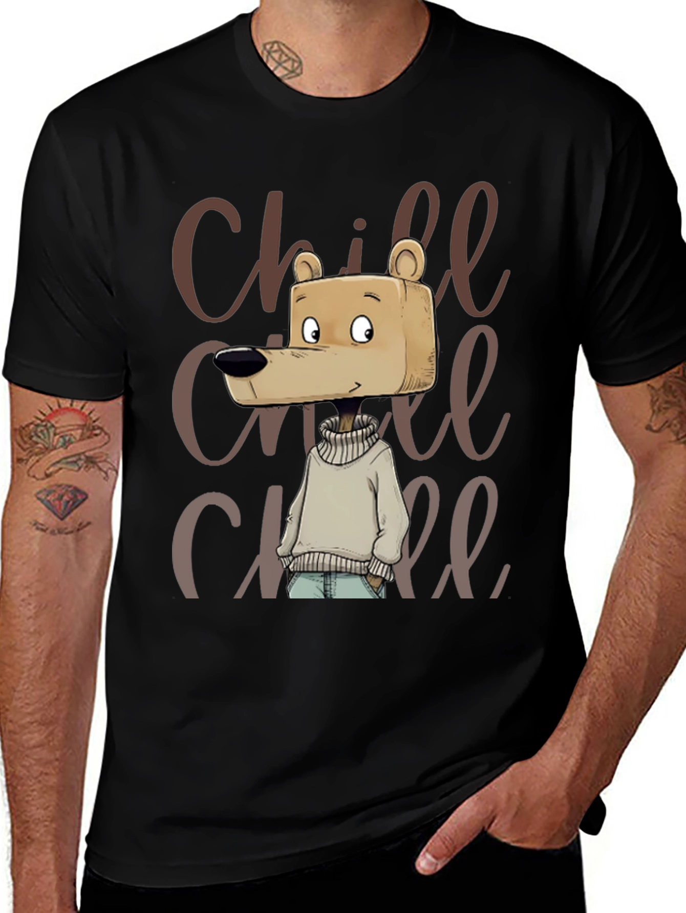 Variant 5 of Chill Bear Graphic Tee - Comfort & Style