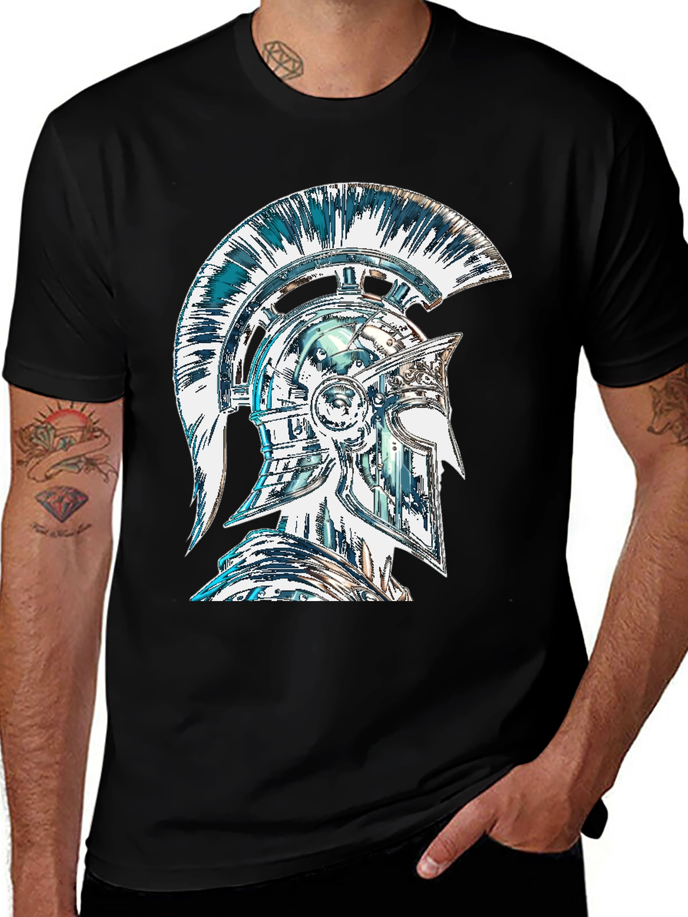 Spartan Helmet Graphic Tee - Warrior Design