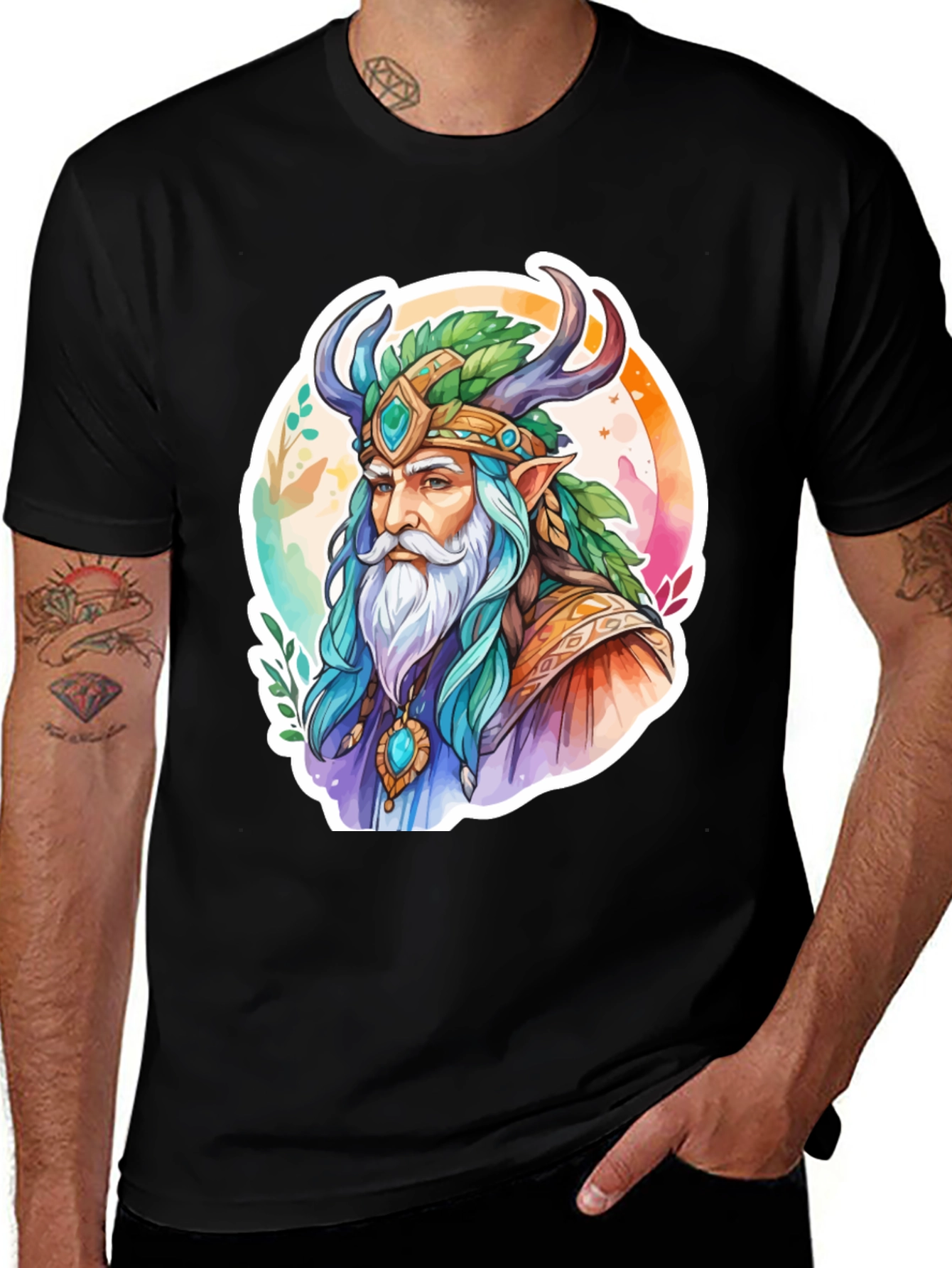 Mystic Forest Shaman Graphic T-Shirt