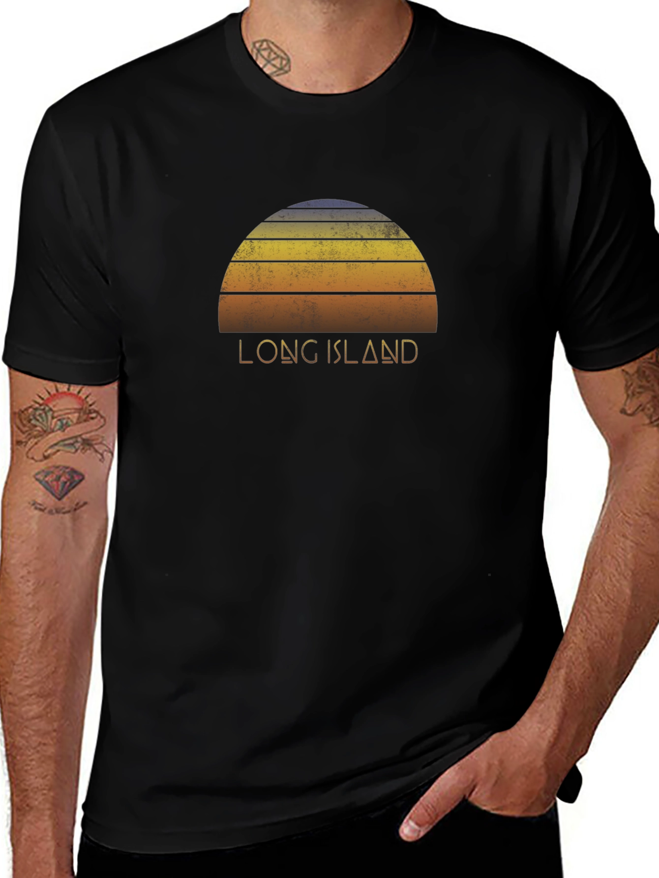 Variant 13 of Long Island Retro Sunset T-Shirt