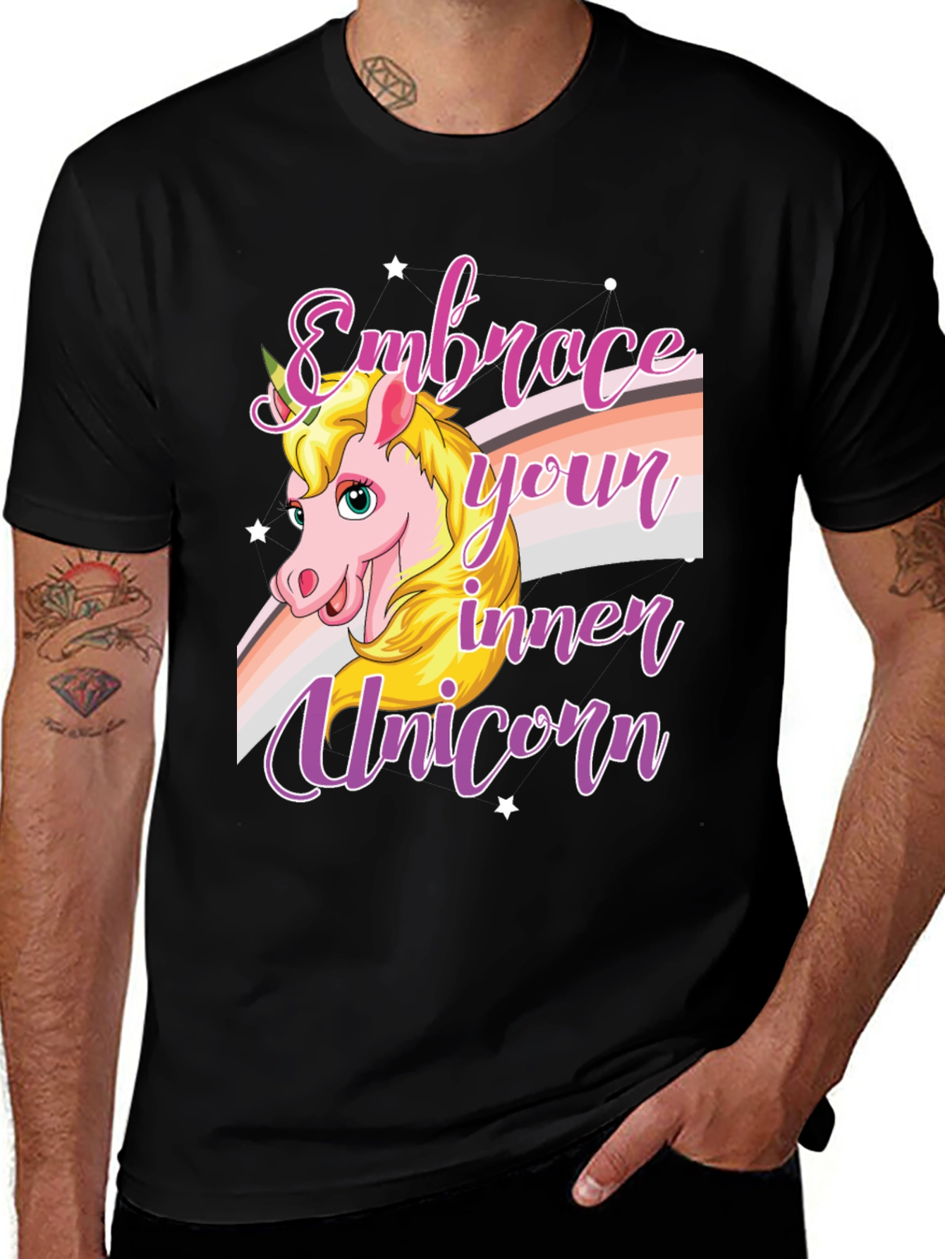 Variant 2 of Embrace Your Inner Unicorn Black T-Shirt