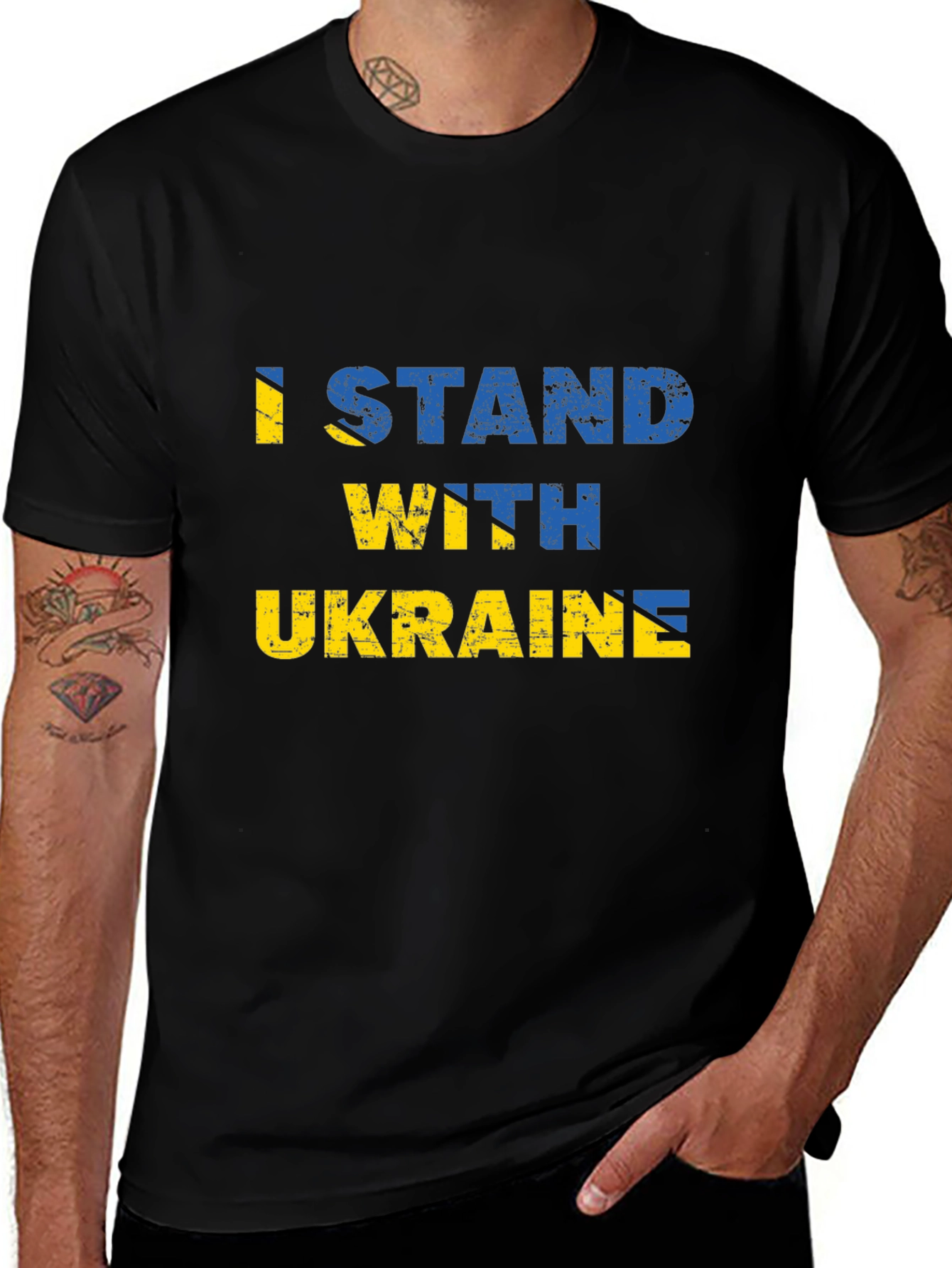 I Stand With Ukraine Black T-Shirt