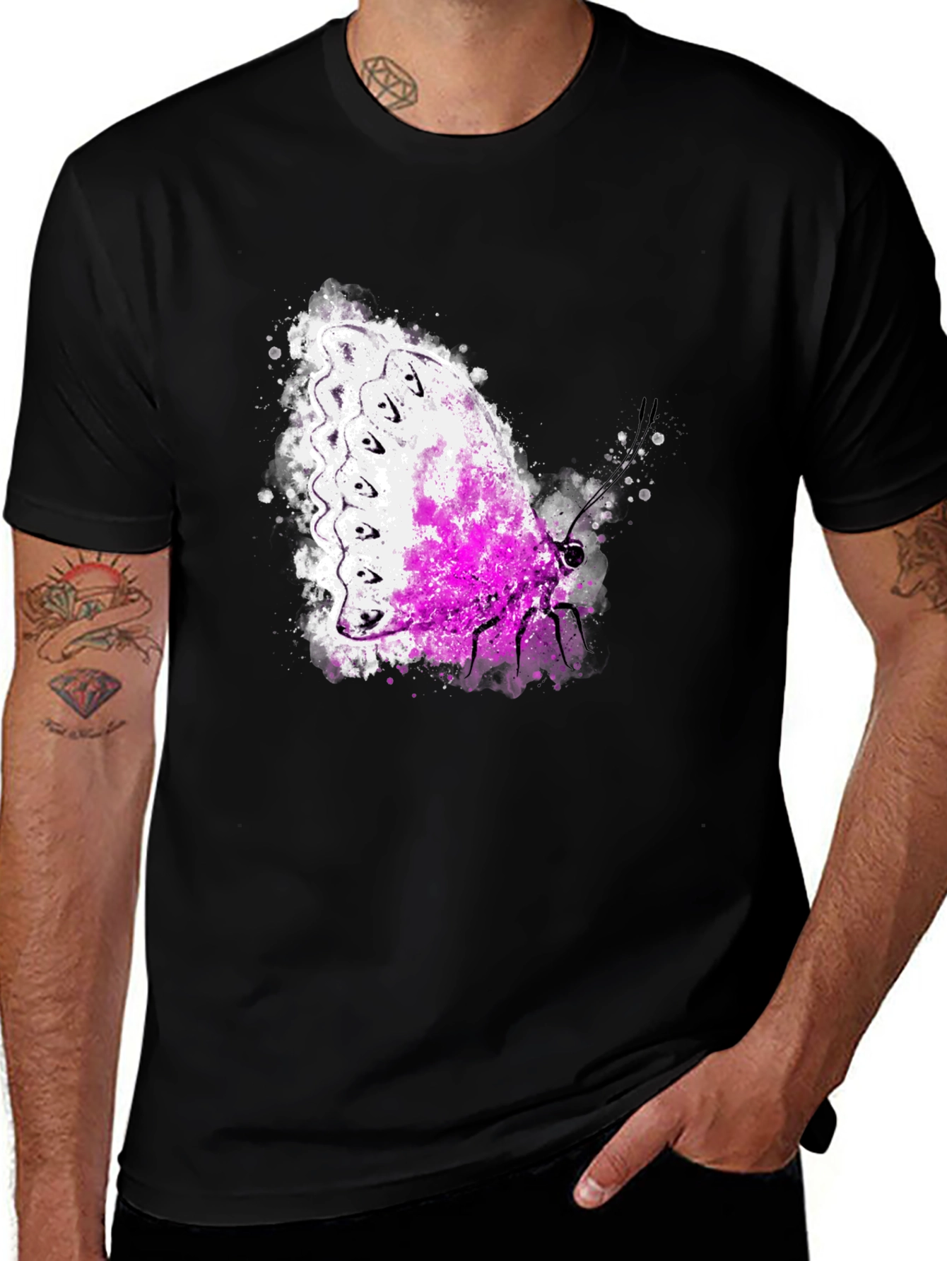 Variant 12 of Butterfly Graphic Print Black T-Shirt