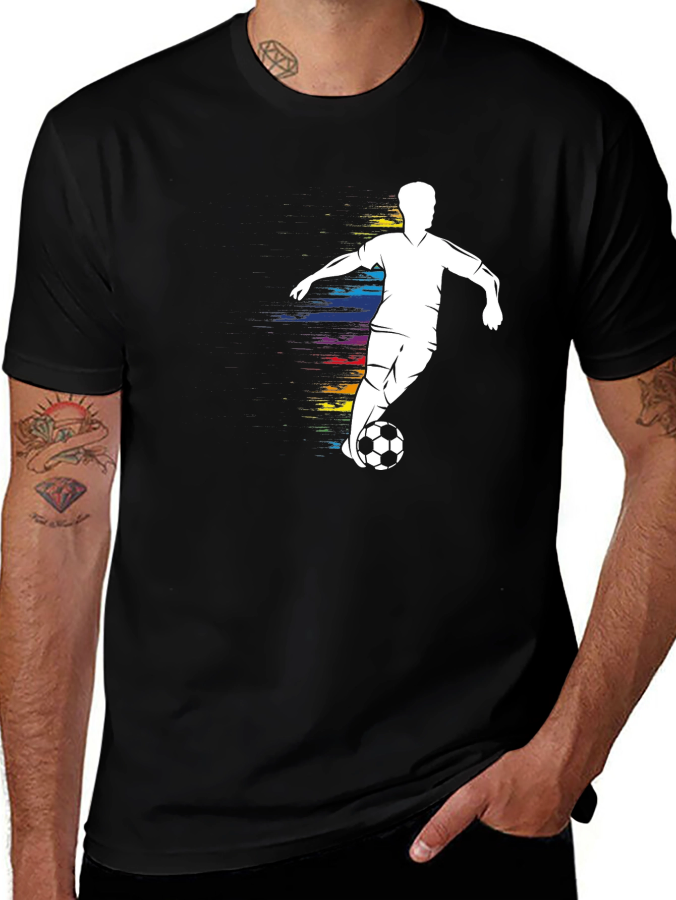 Variant 12 of Soccer Player Rainbow Graphic Tee