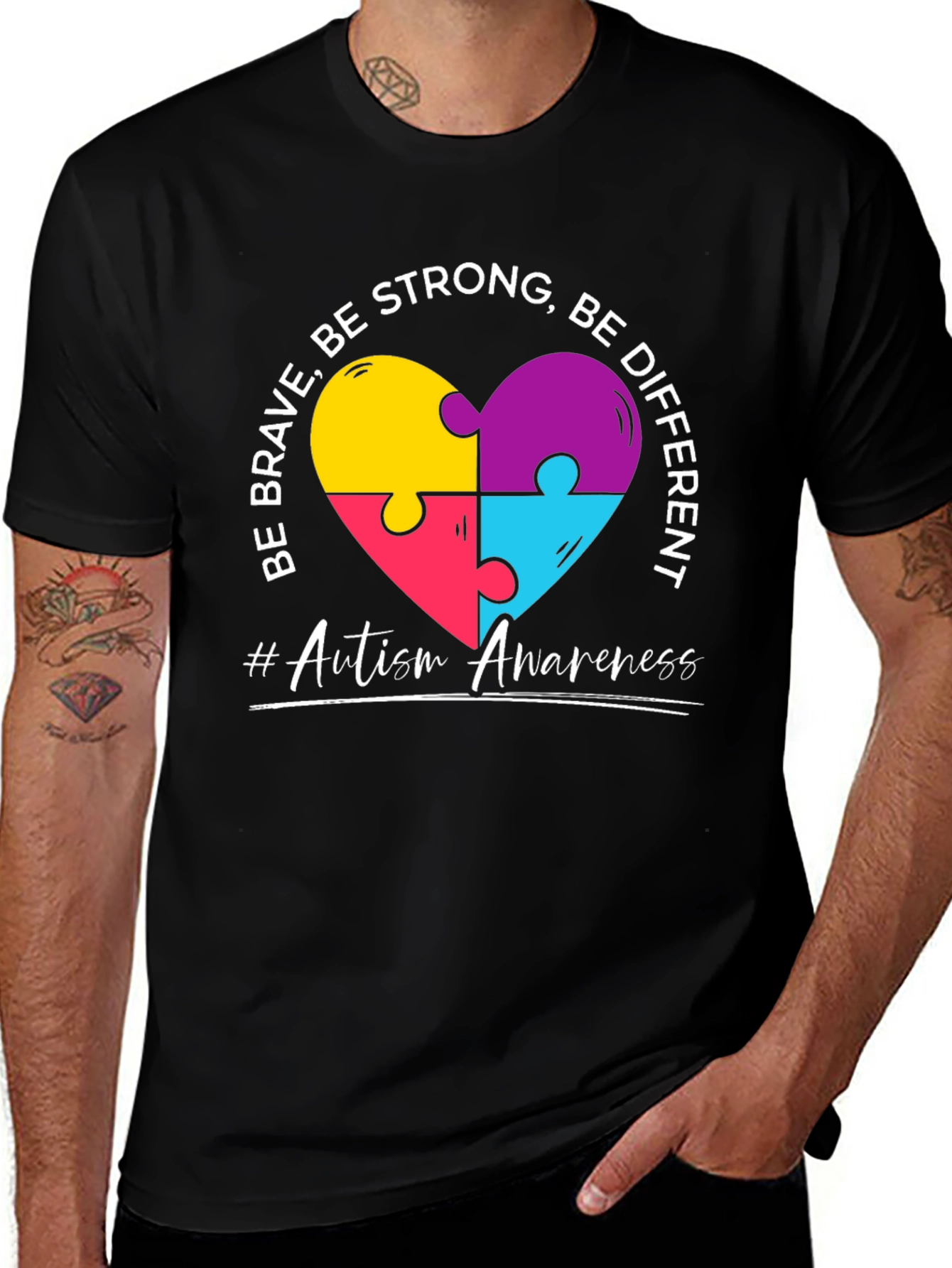 Autism Awareness Heart Puzzle T-Shirt
