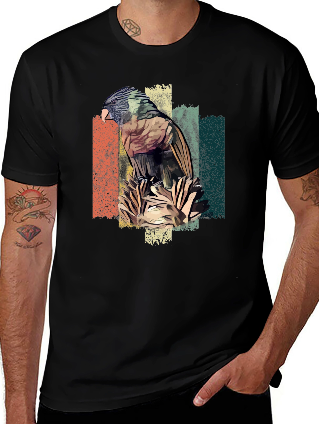 Variant 29 of Retro Parrot Graphic Tee - Casual Cool T-Shirt