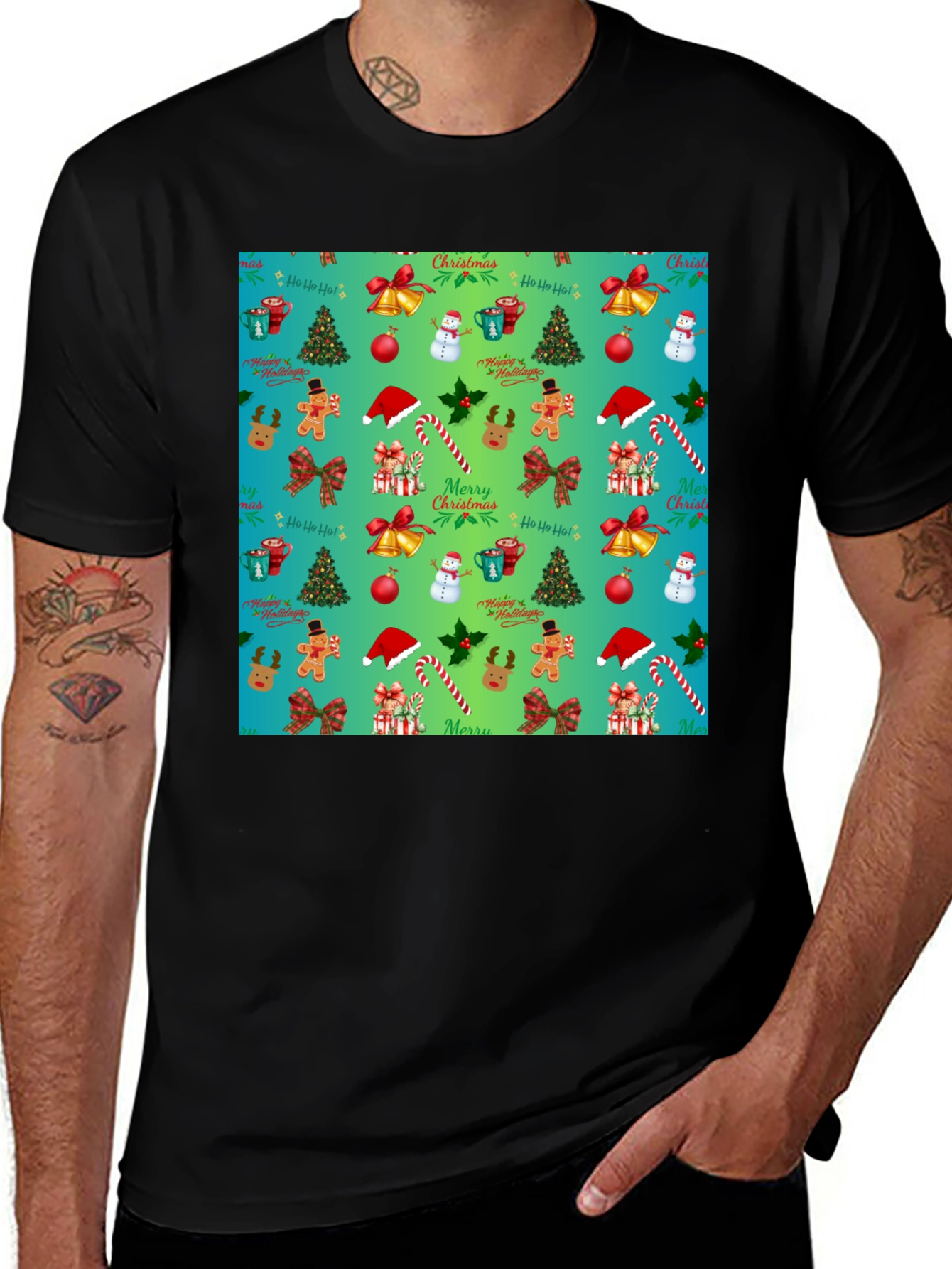 Festive Christmas Pattern T-Shirt