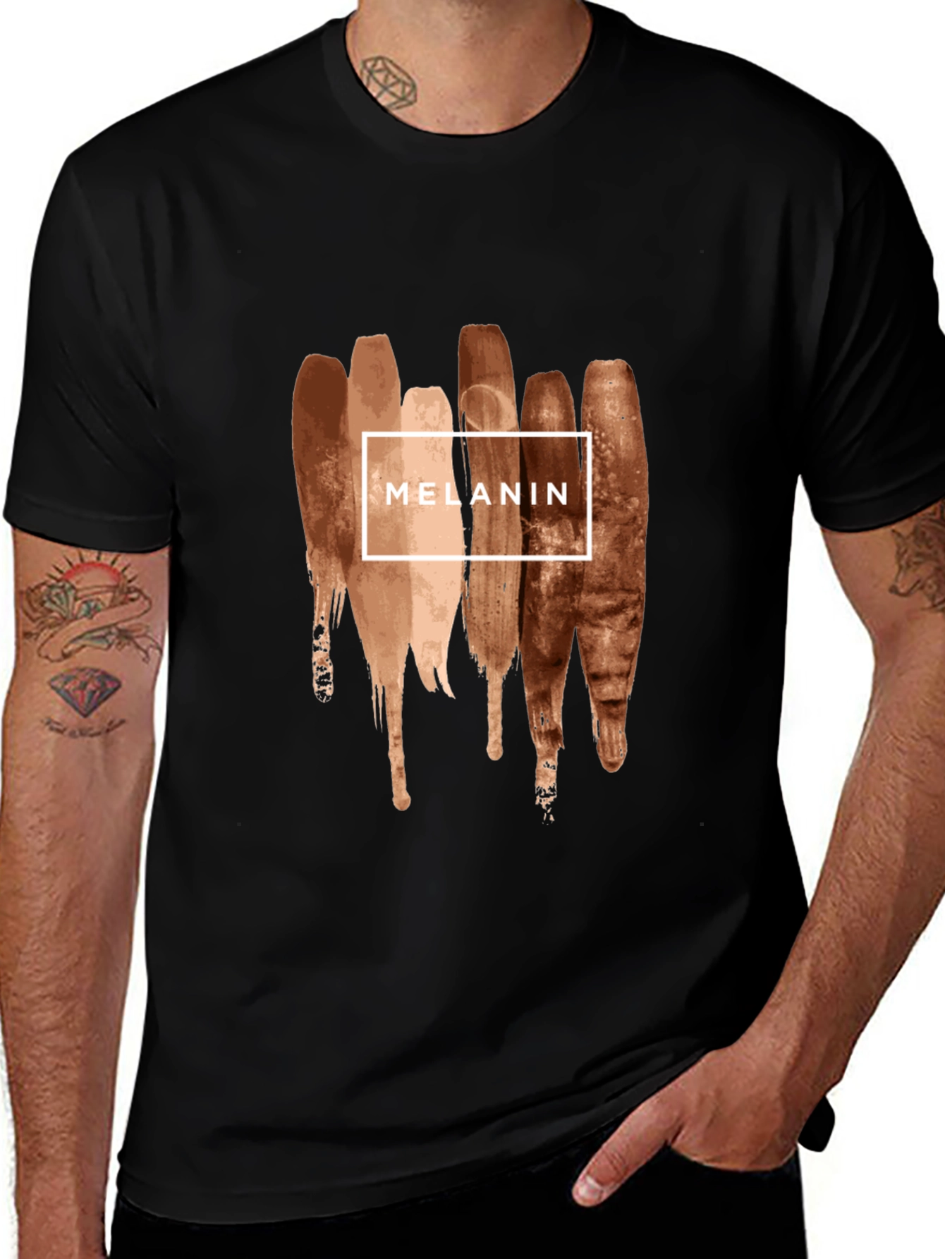 Variant 3 of Melanin Brush Stroke Graphic Tee - Black