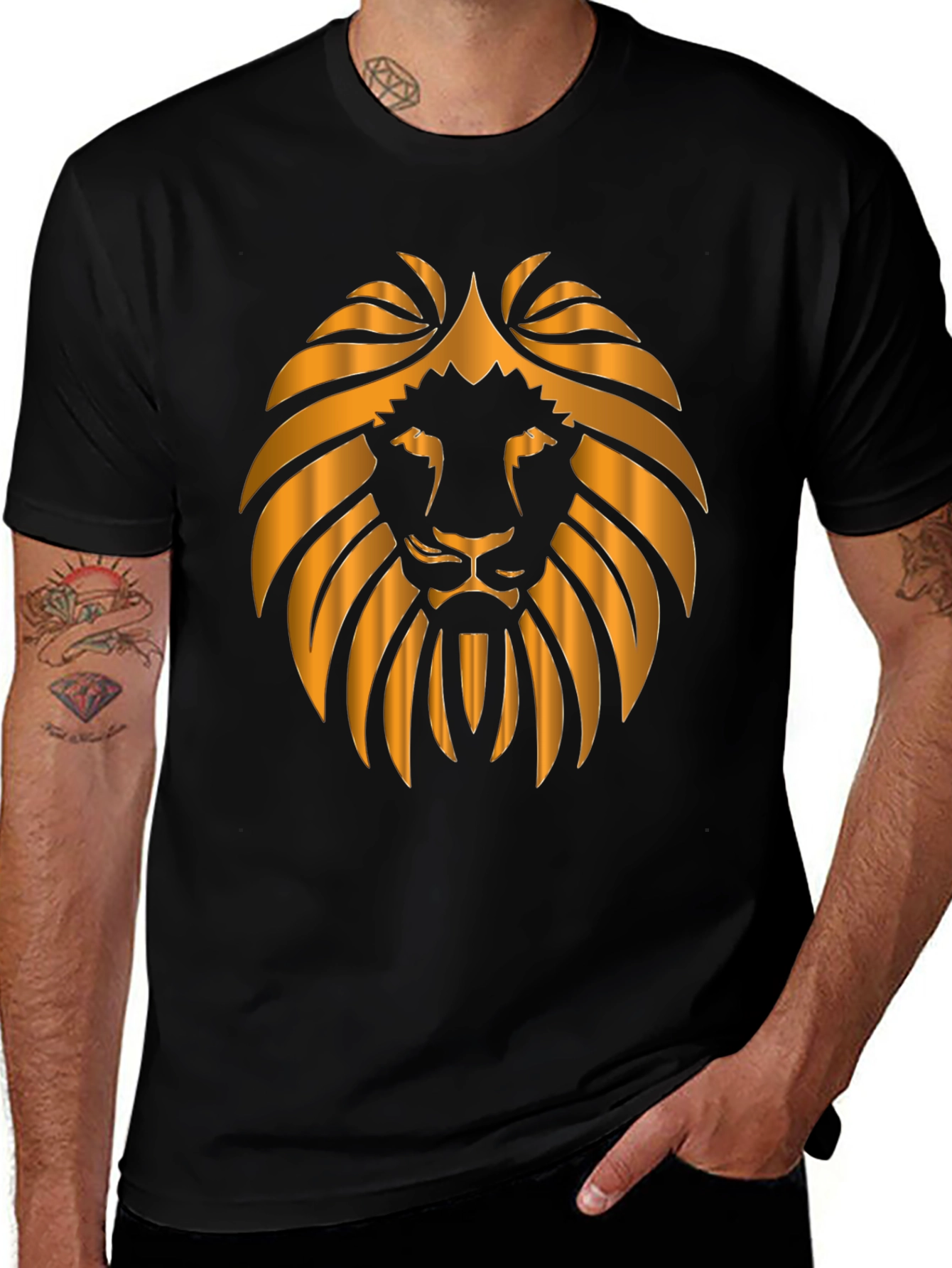 Variant 30 of Lion Graphic T-Shirt - Gold Lion