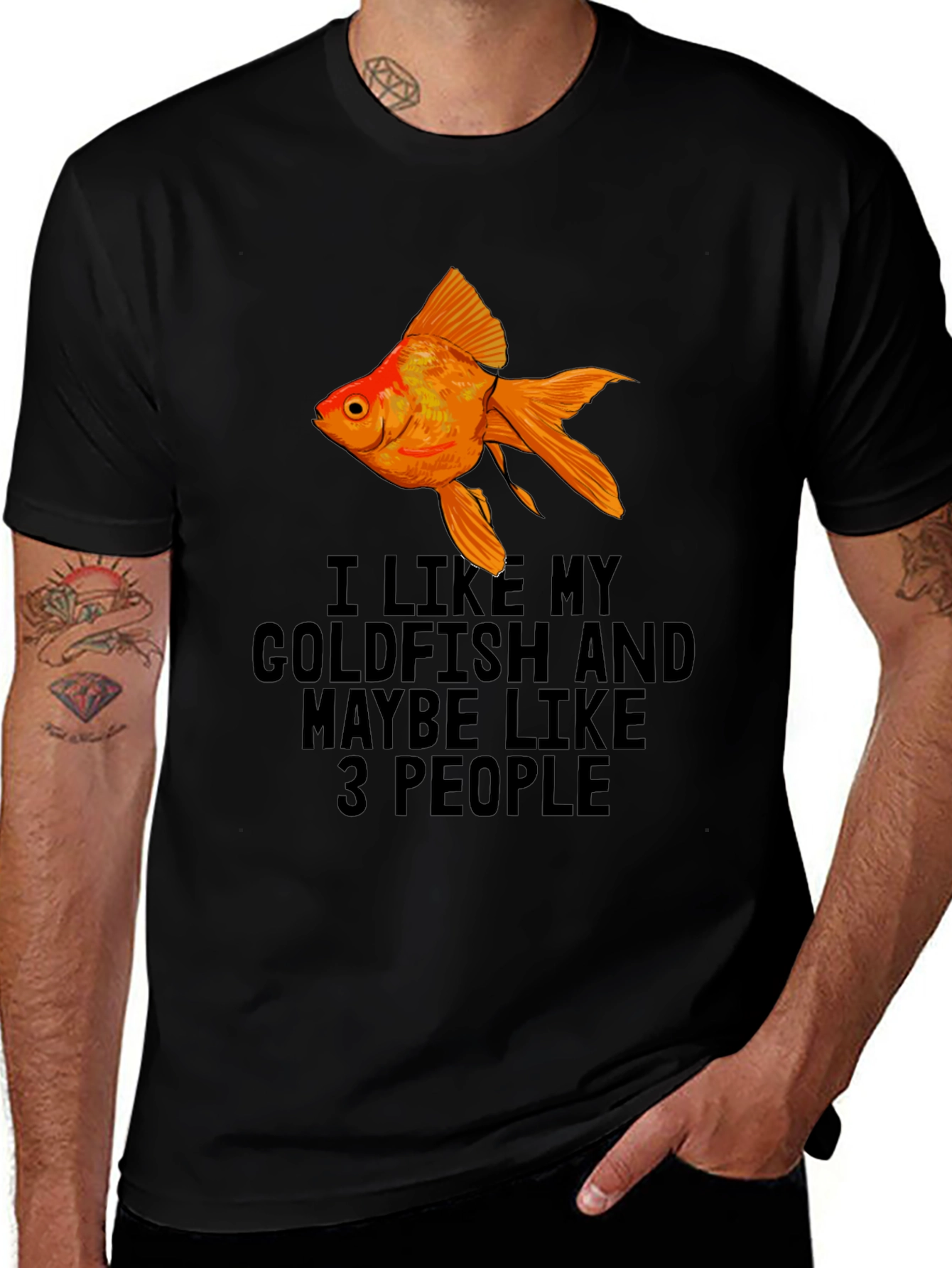 Variant 10 of Goldfish Lover Graphic T-Shirt - I Like My Goldfish & Maybe 3 People