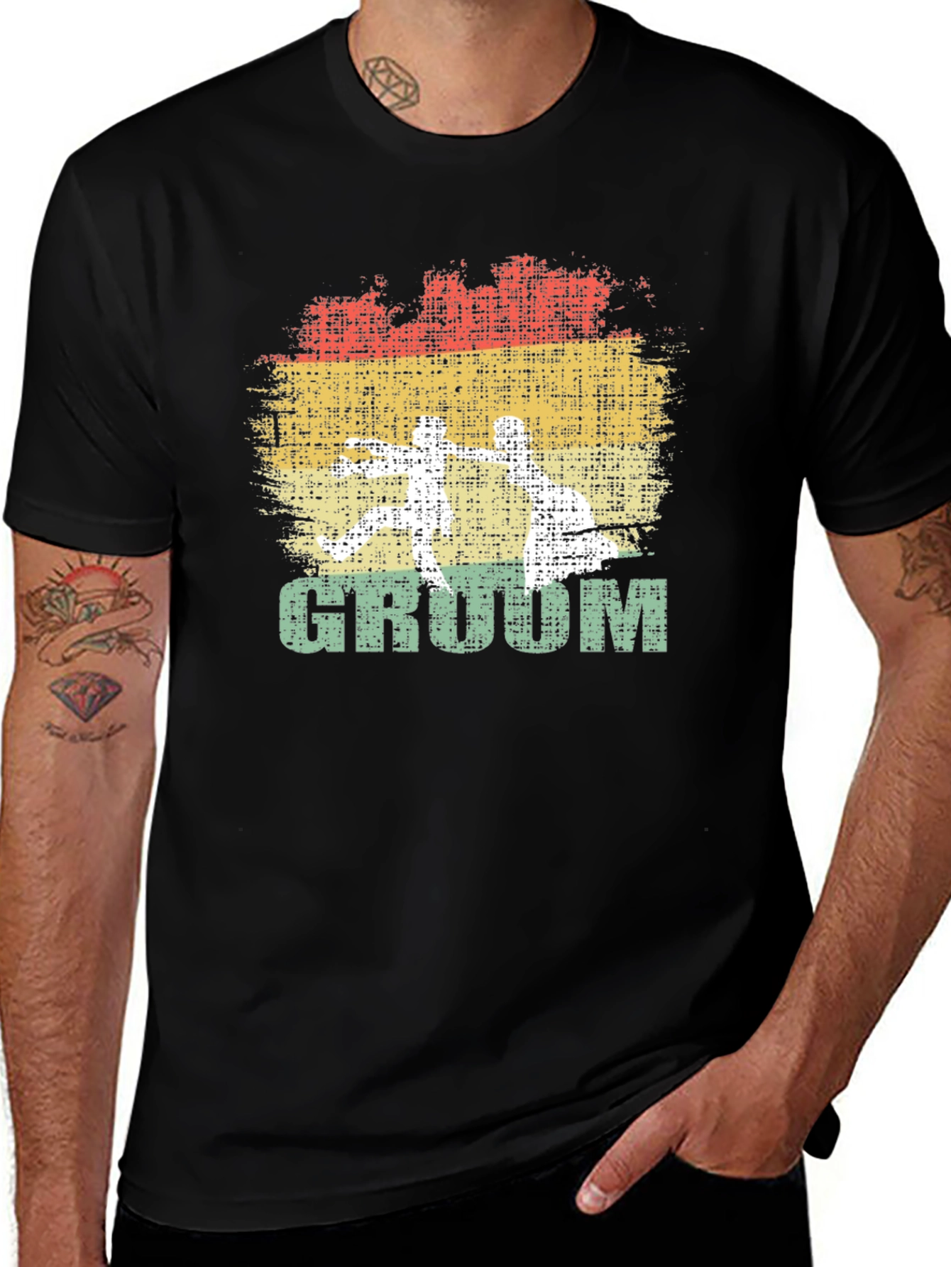 Variant 6 of Groom Retro Graphic Tee - Wedding Party