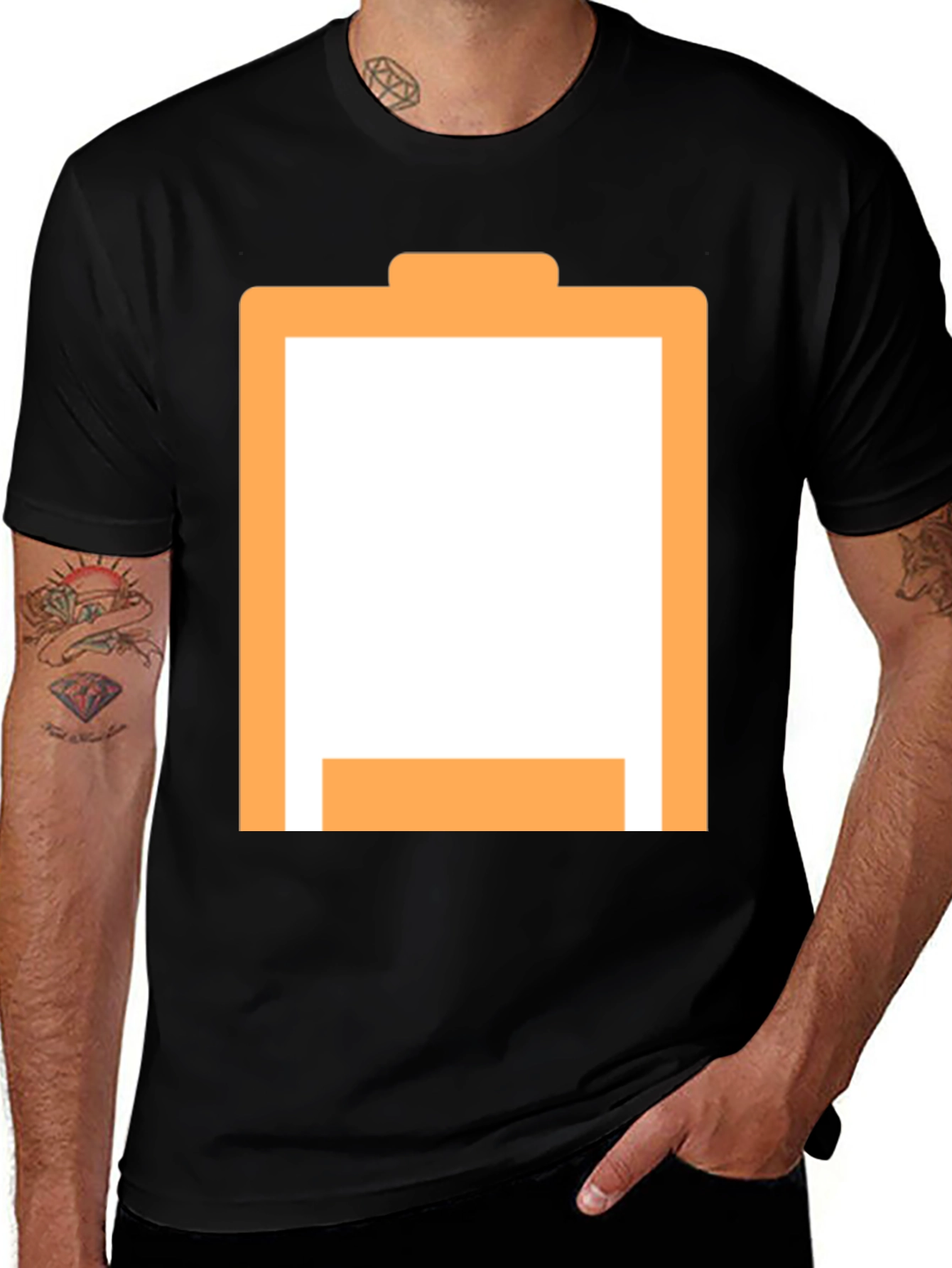 Variant 2 of Low Battery Graphic T-Shirt - Black, Casual Cotton Tee