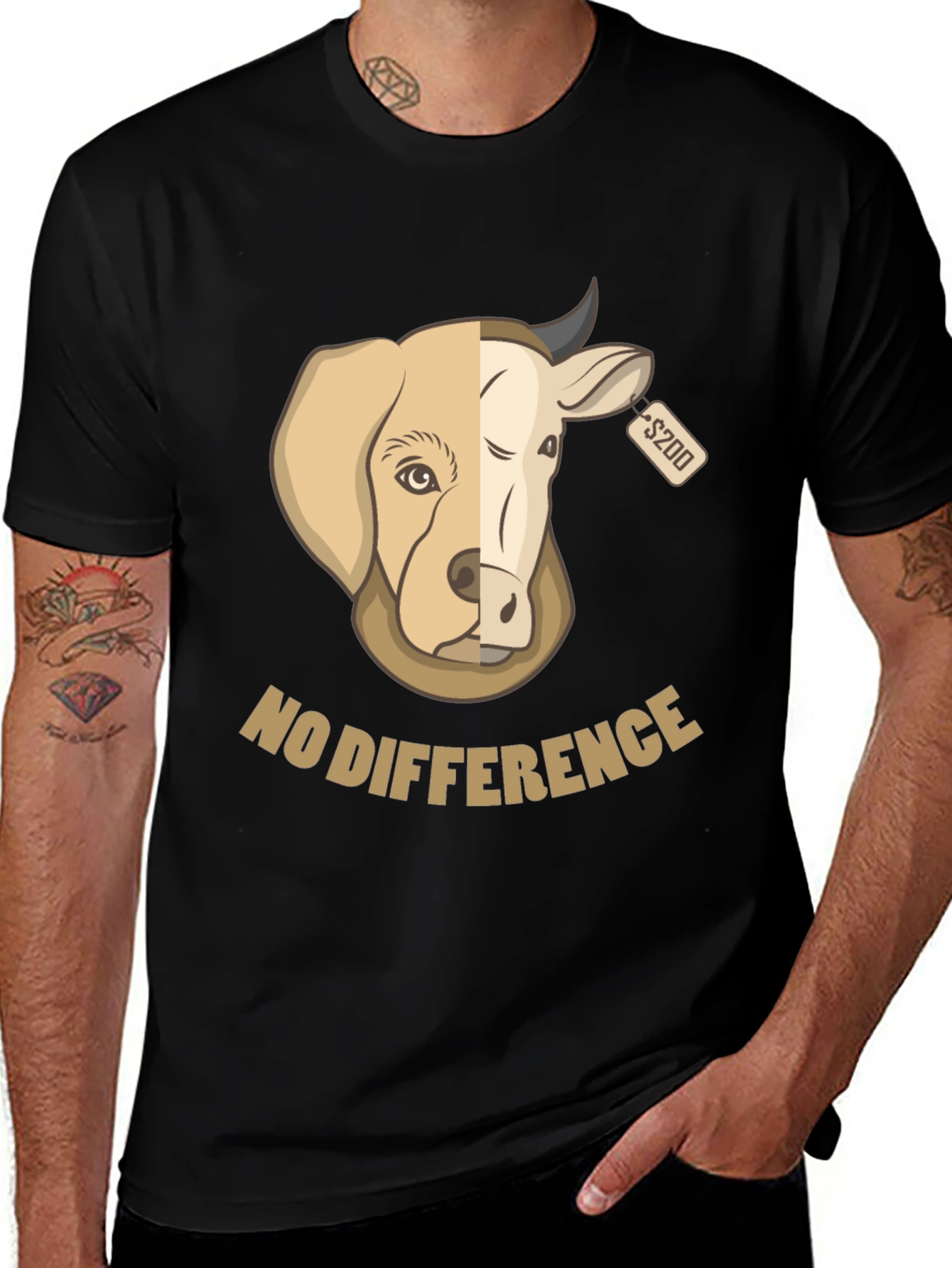 Variant 27 of No Difference T-Shirt: Vegan Awareness Apparel