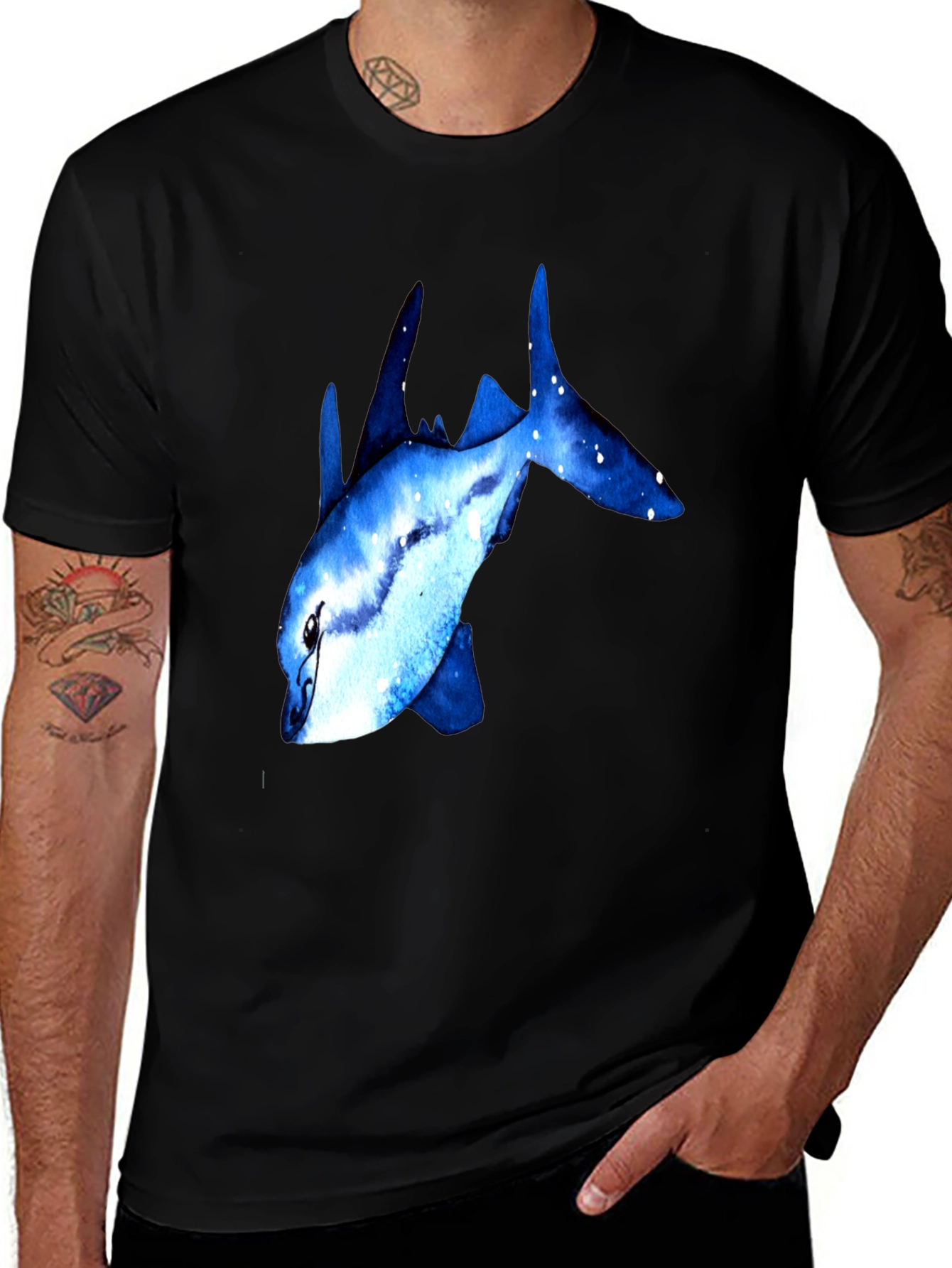 Variant 6 of Blue Galaxy Fish Graphic T-Shirt