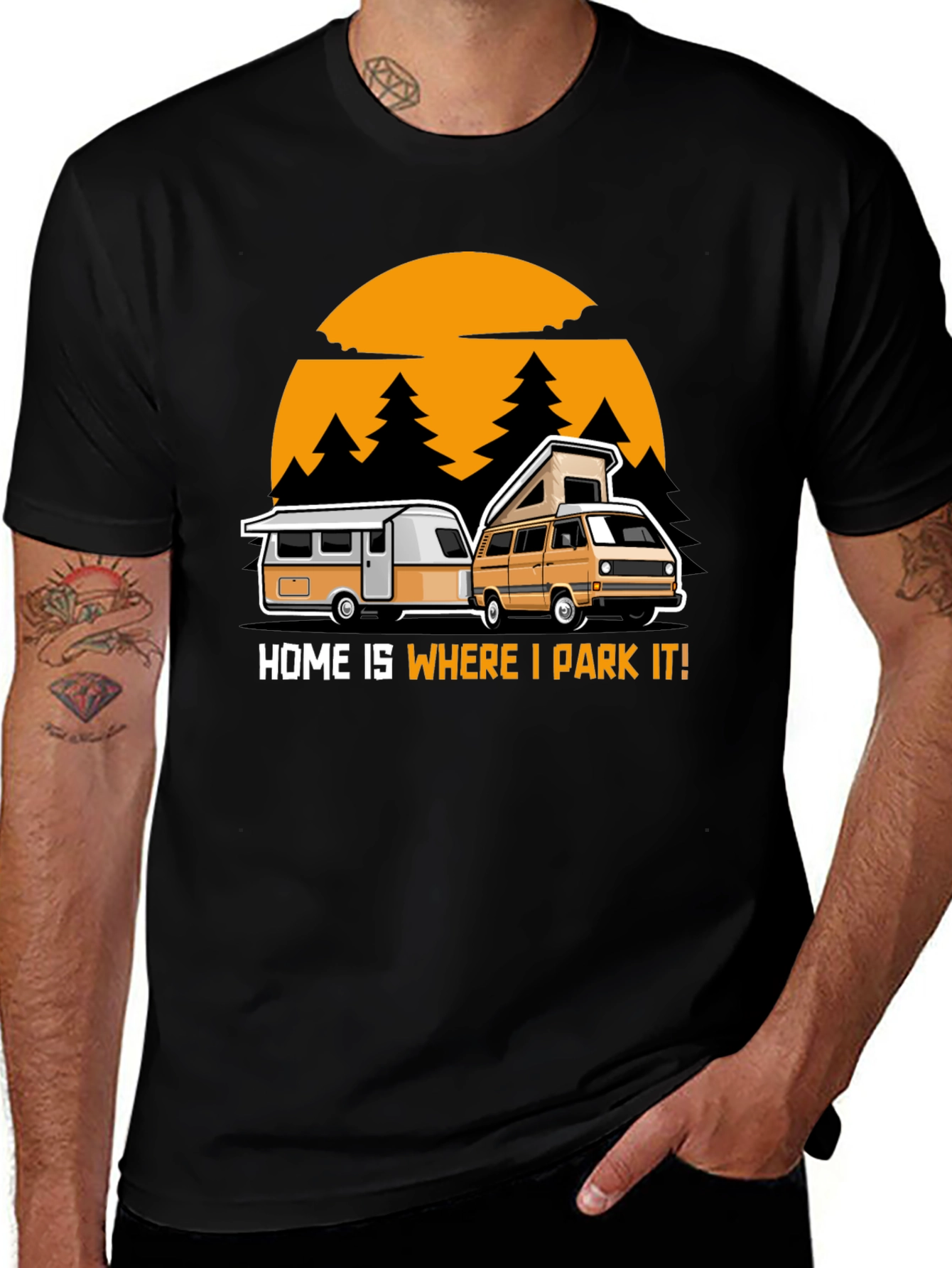 Variant 13 of Home is Where I Park It T-Shirt - Camping Adventure