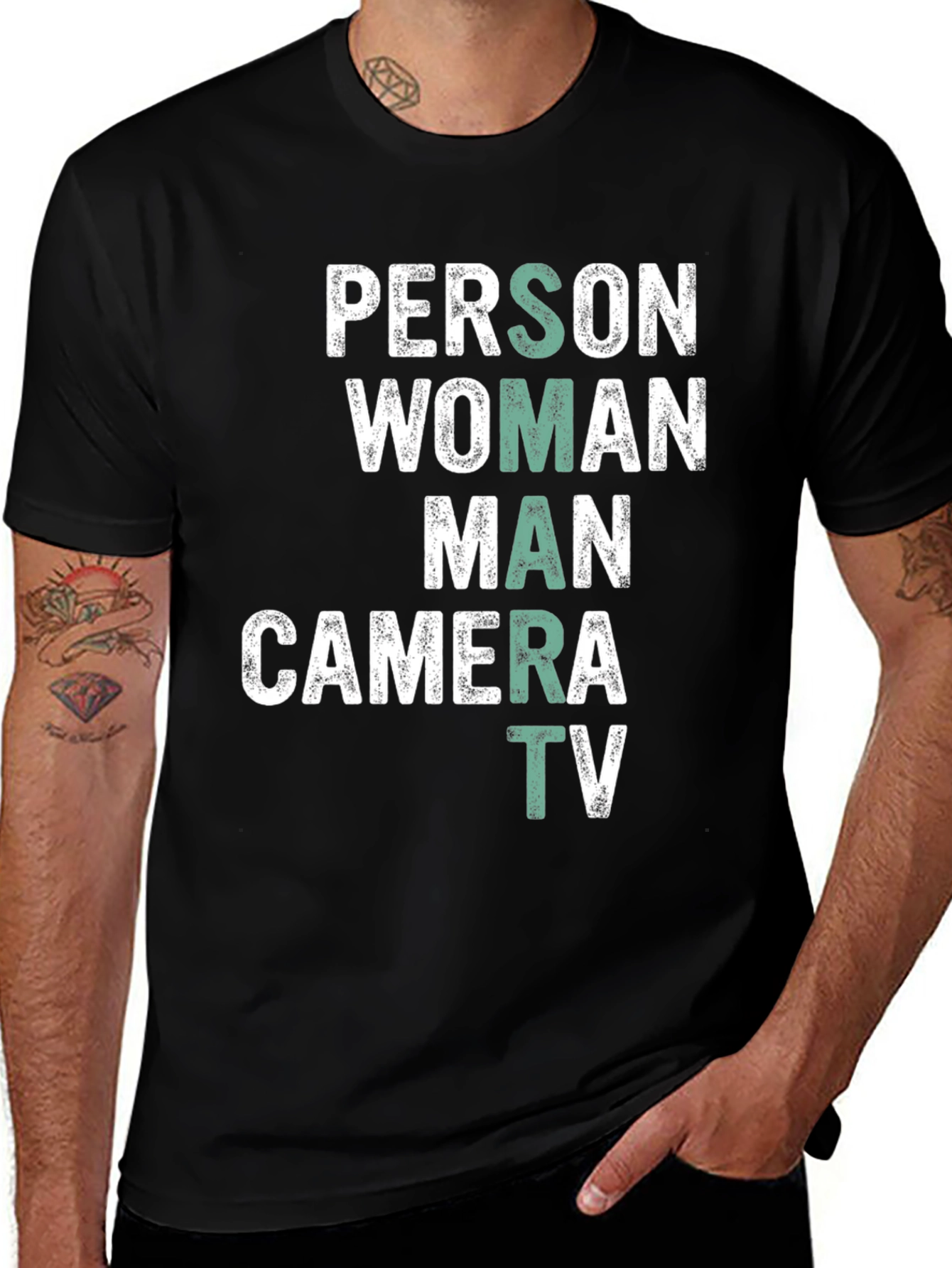 Variant 24 of Person Woman Man Camera TV Graphic Tee