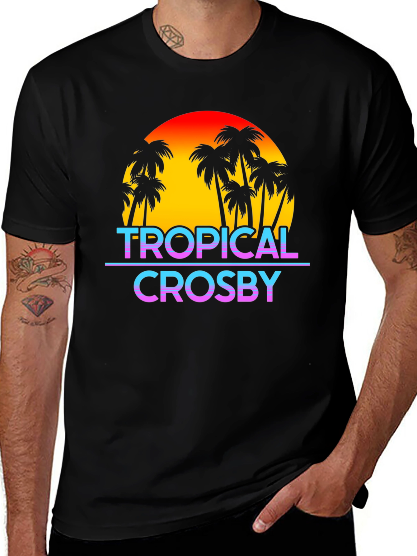 Variant 14 of Tropical Crosby Retro Sunset T-Shirt