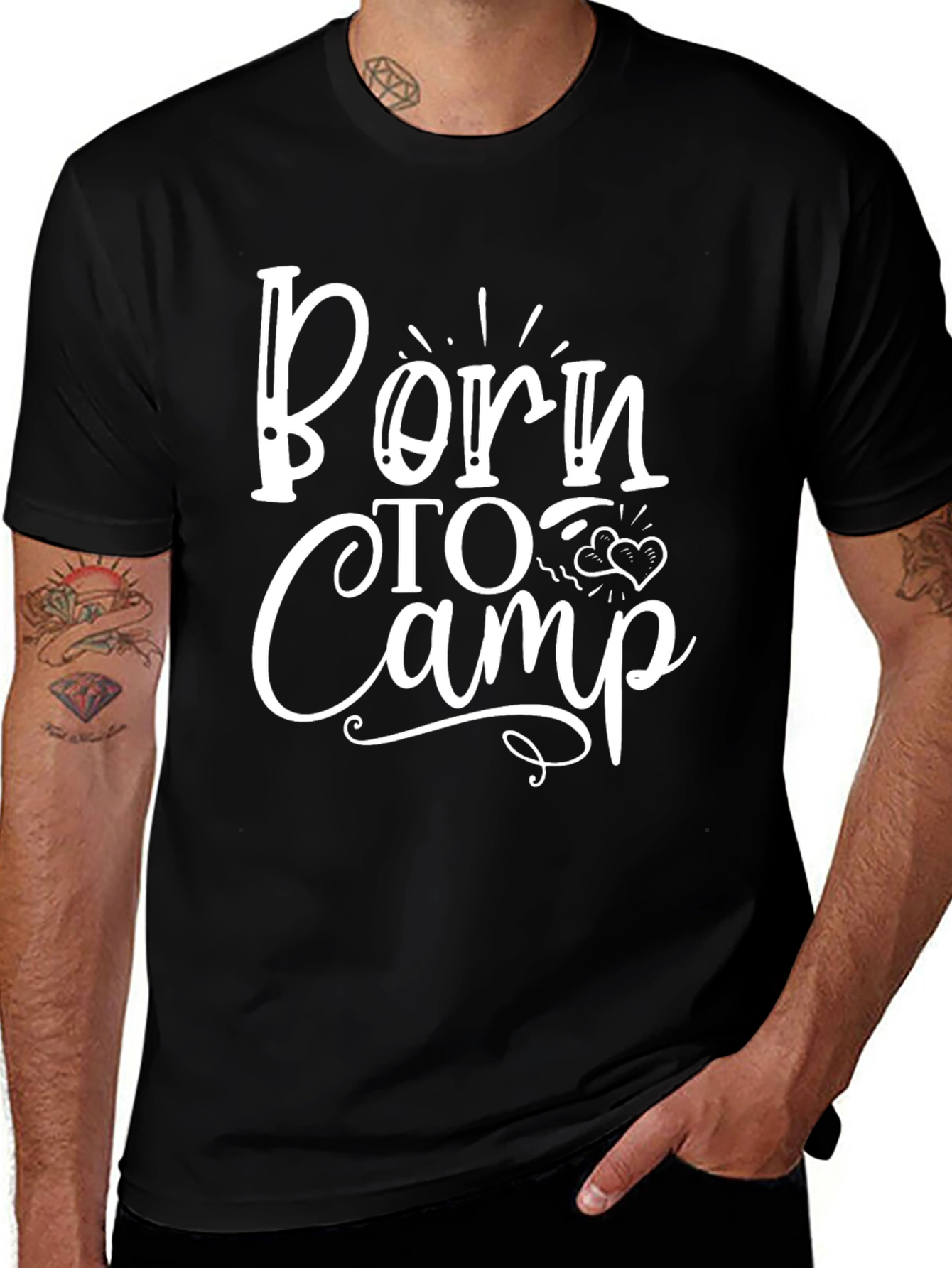 Variant 25 of Born to Camp Black Graphic T-Shirt