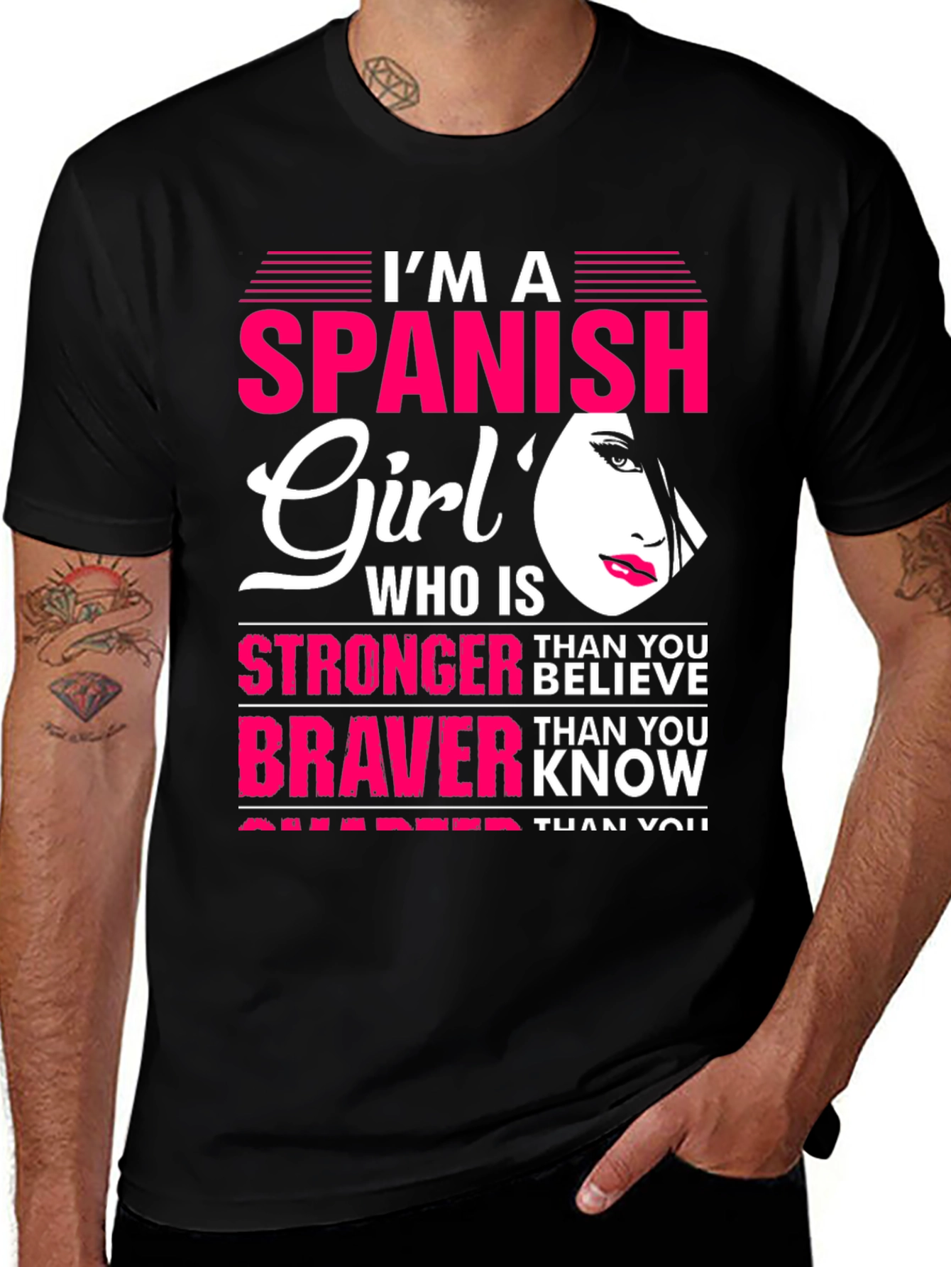 Spanish Girl Graphic Tee - Strong, Brave, and Smart