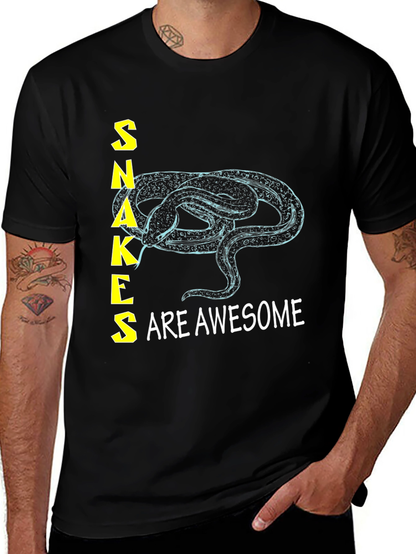 Variant 6 of Snakes are Awesome Graphic T-Shirt