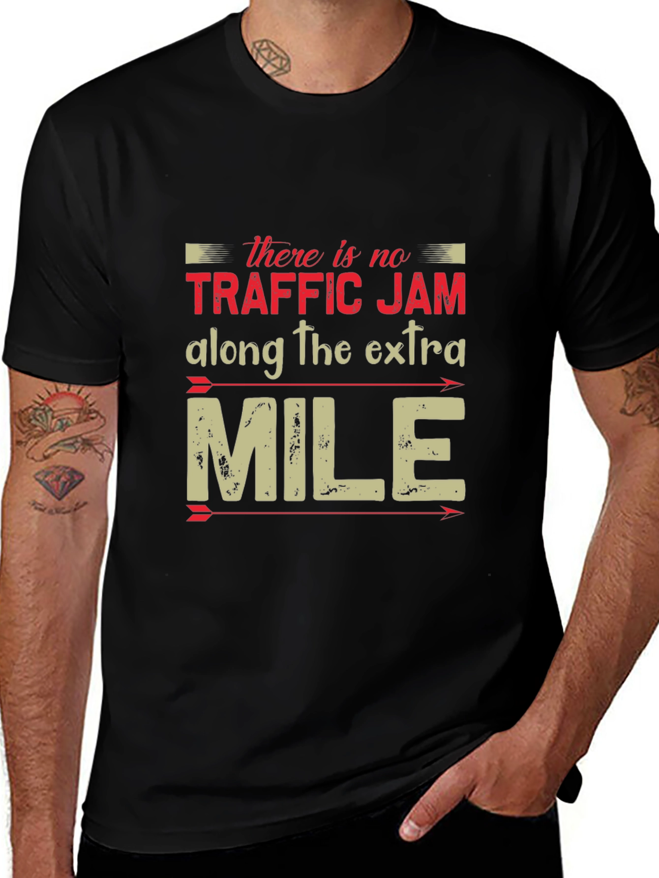 Variant 17 of Traffic Jam Extra Mile Black Graphic T-Shirt