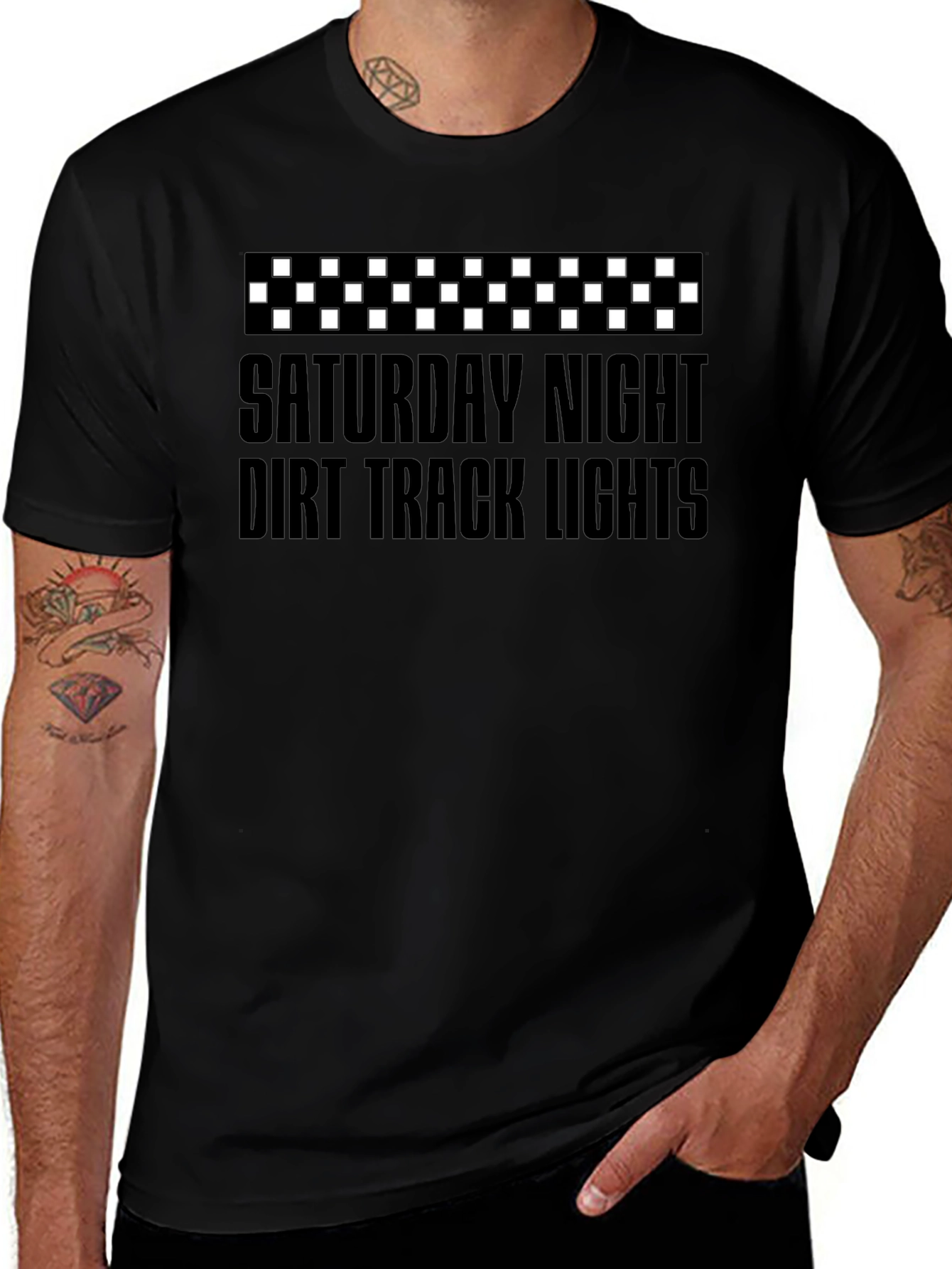 Variant 17 of Saturday Night Dirt Track Lights Tee