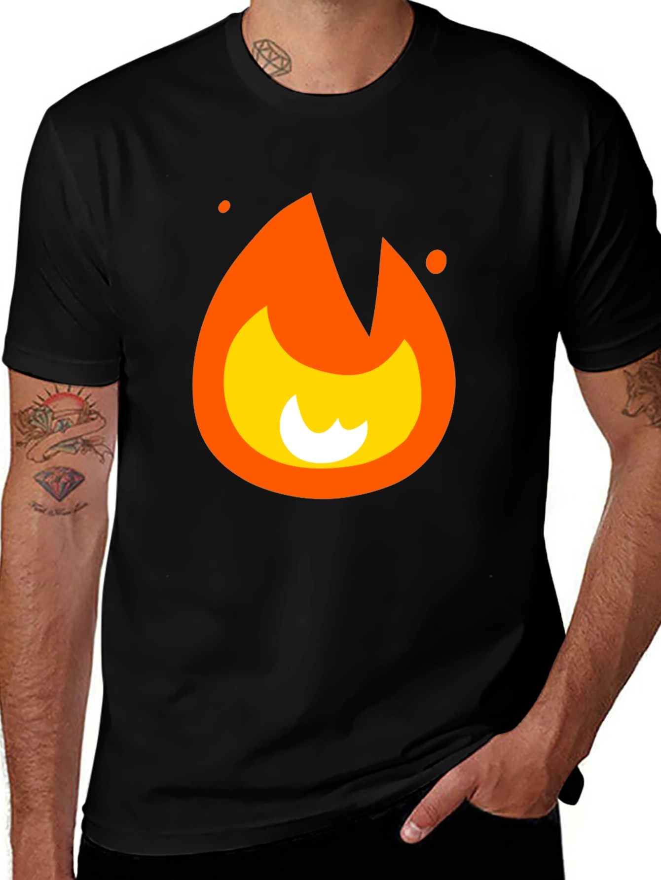 Variant 15 of Cool Fire Graphic Black T-Shirt