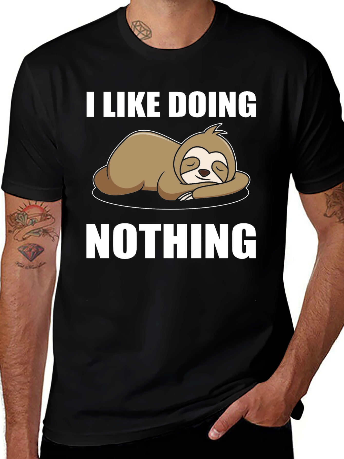 Variant 30 of Lazy Sloth Tee - I Like Doing Nothing Graphic T-Shirt