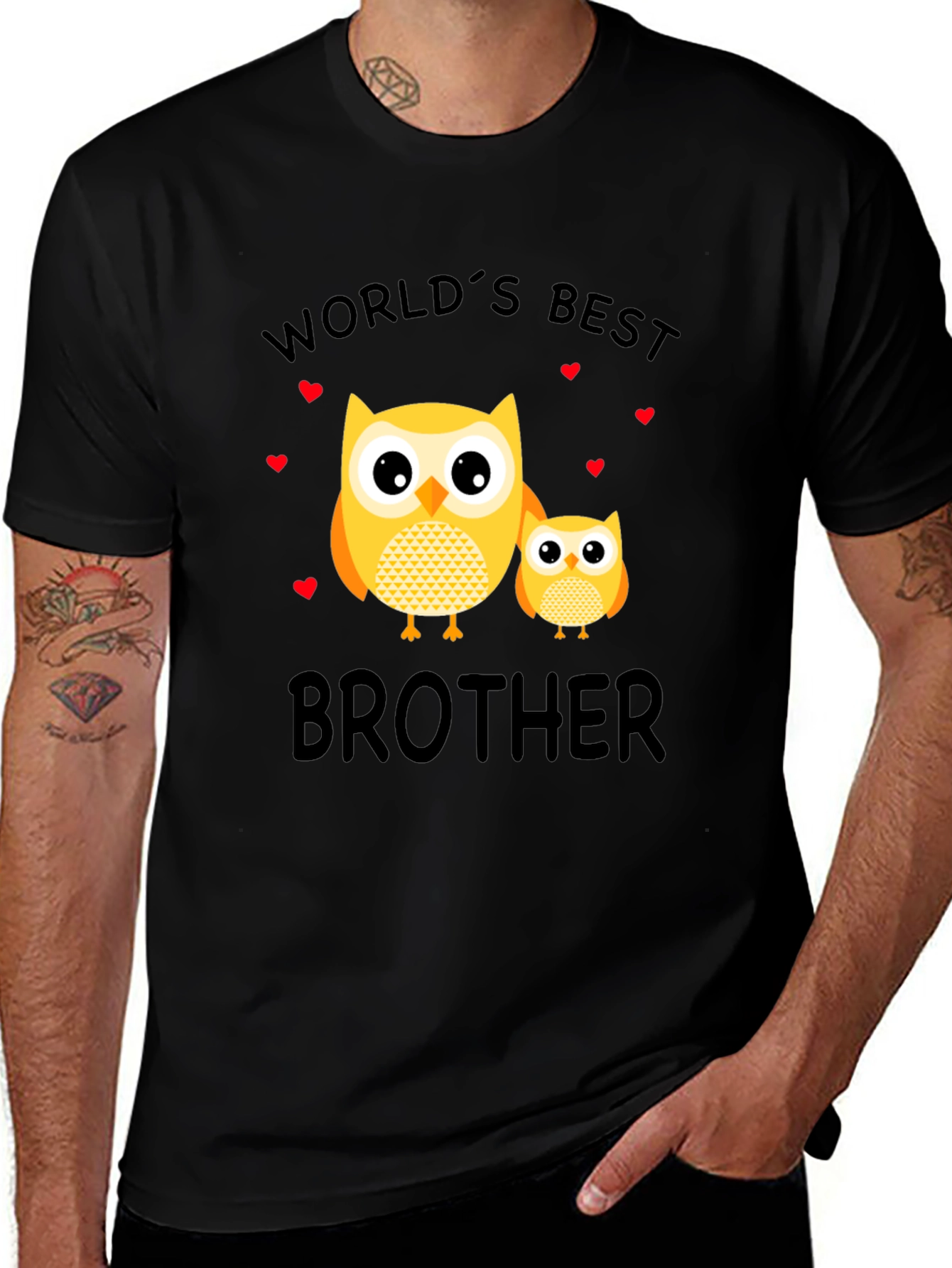 World's Best Brother Owl Graphic T-Shirt