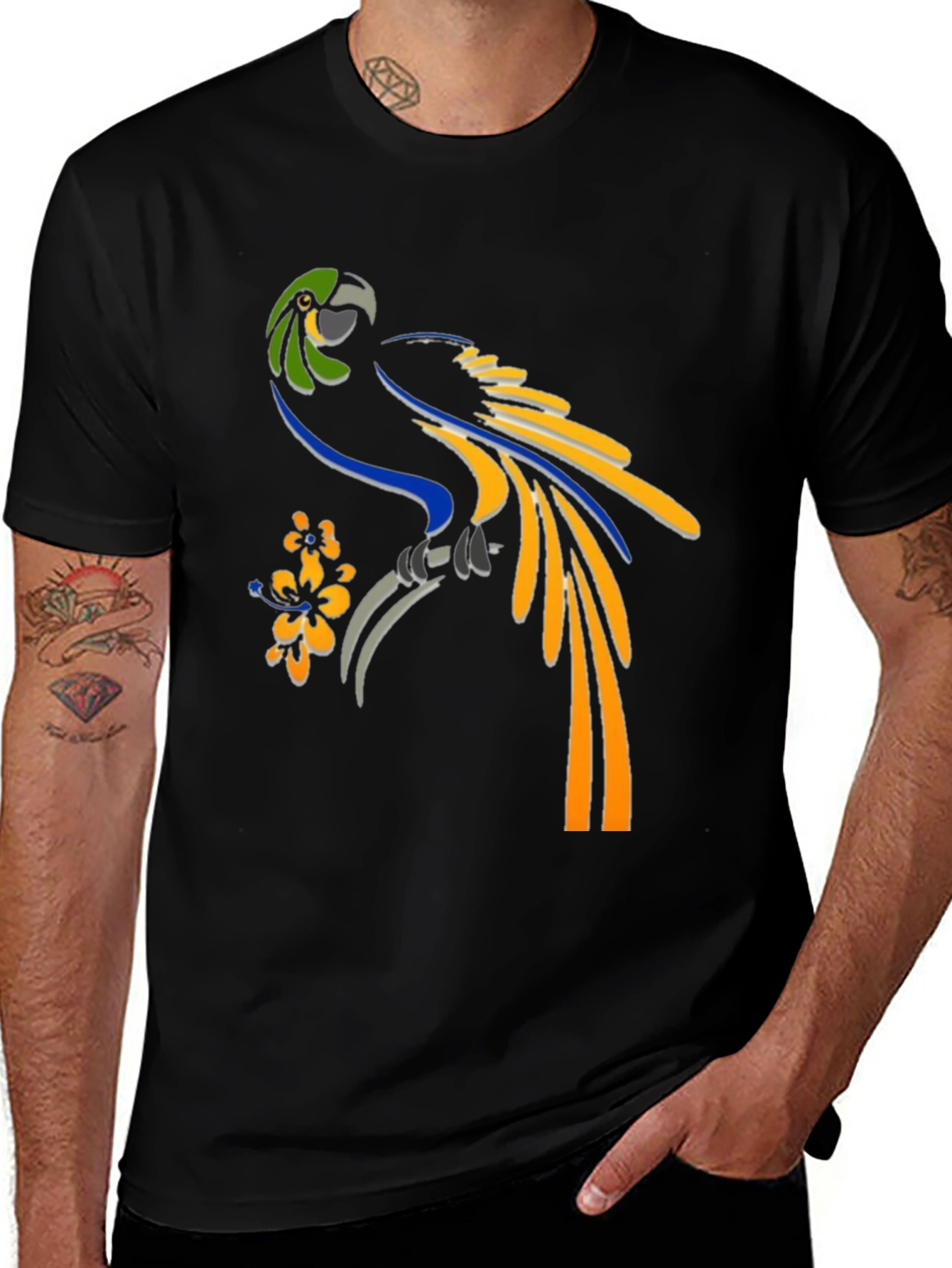 Variant 3 of Parrot Graphic Tee - Tropical Bird T-Shirt
