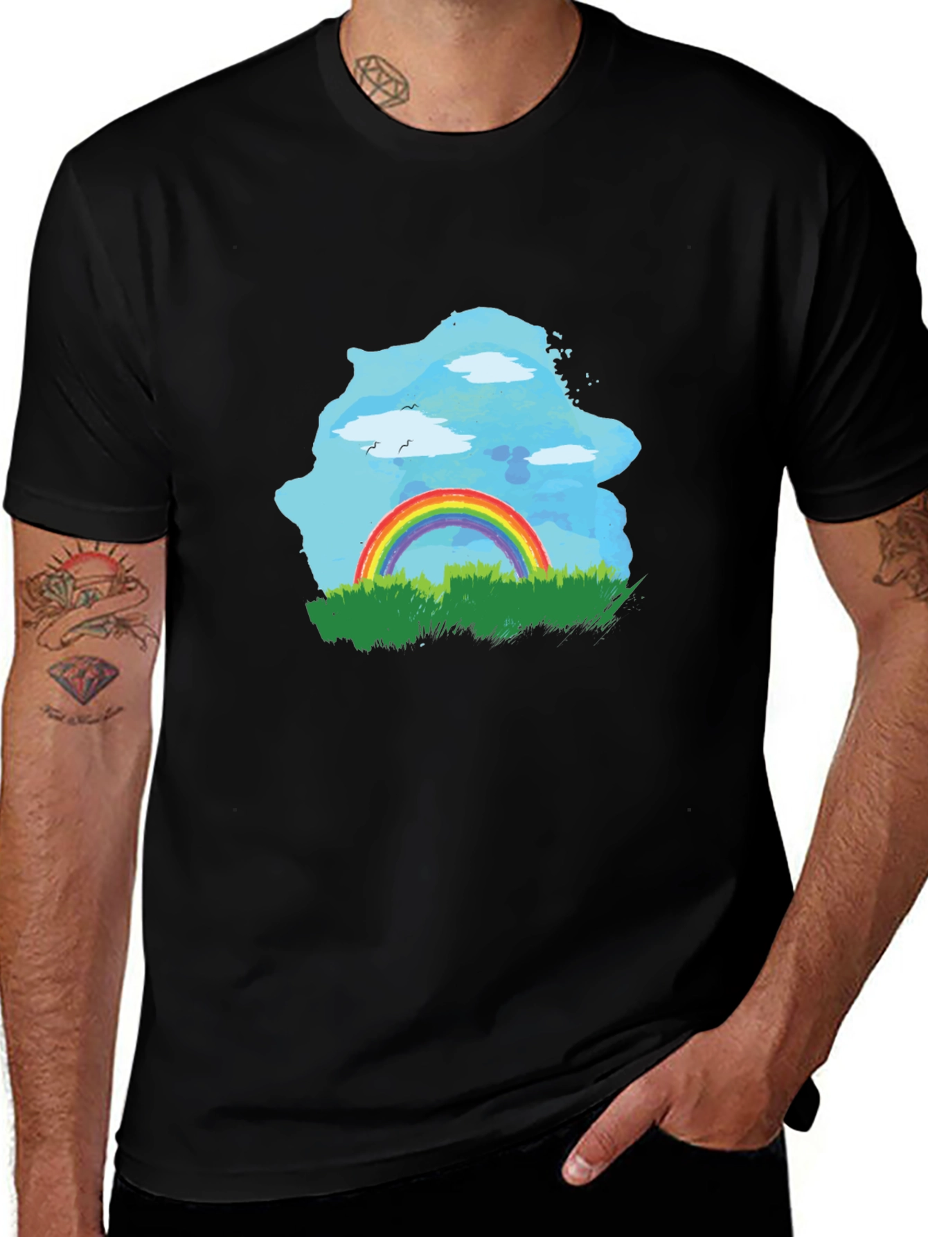 Variant 9 of Rainbow Landscape Graphic T-Shirt