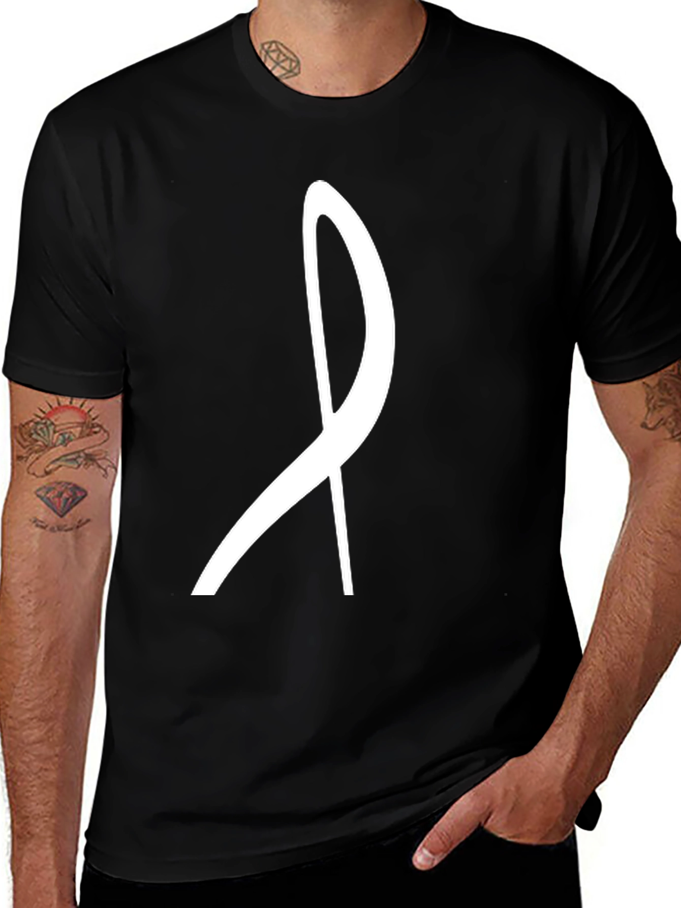 Variant 22 of Modern Black T-Shirt with Abstract White Graphic